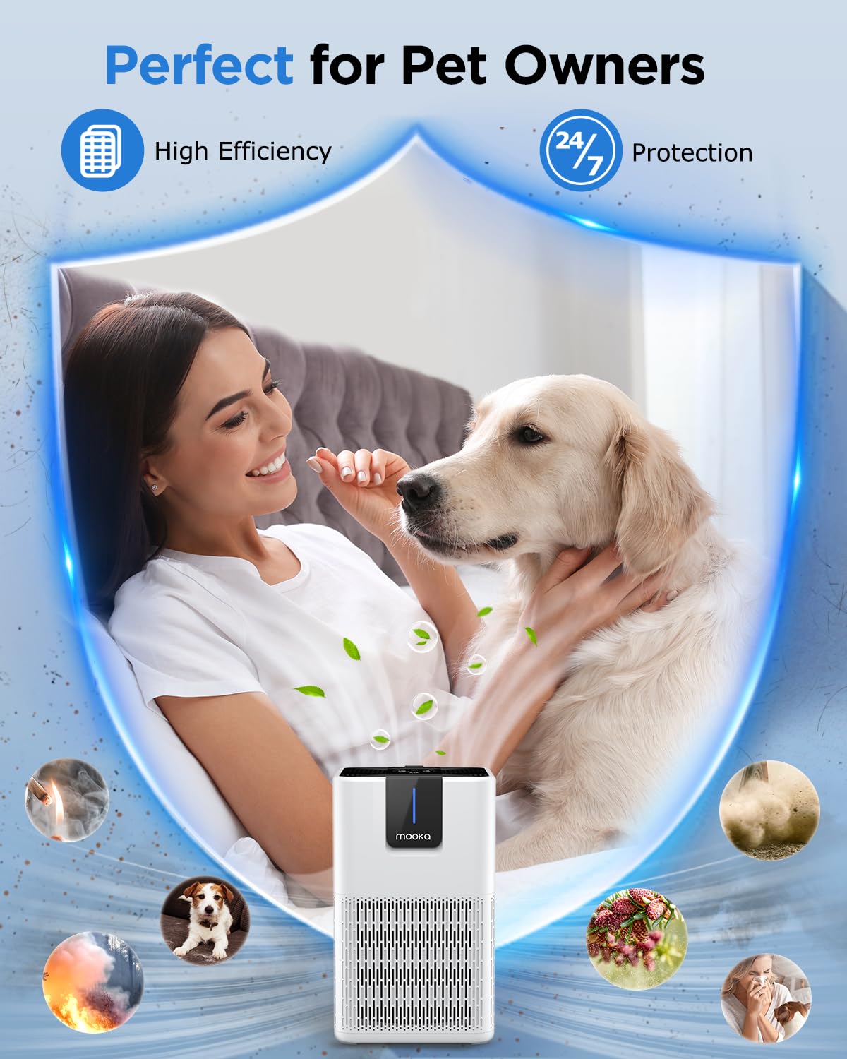 MOOKA HEPA Air Purifier for Large Rooms