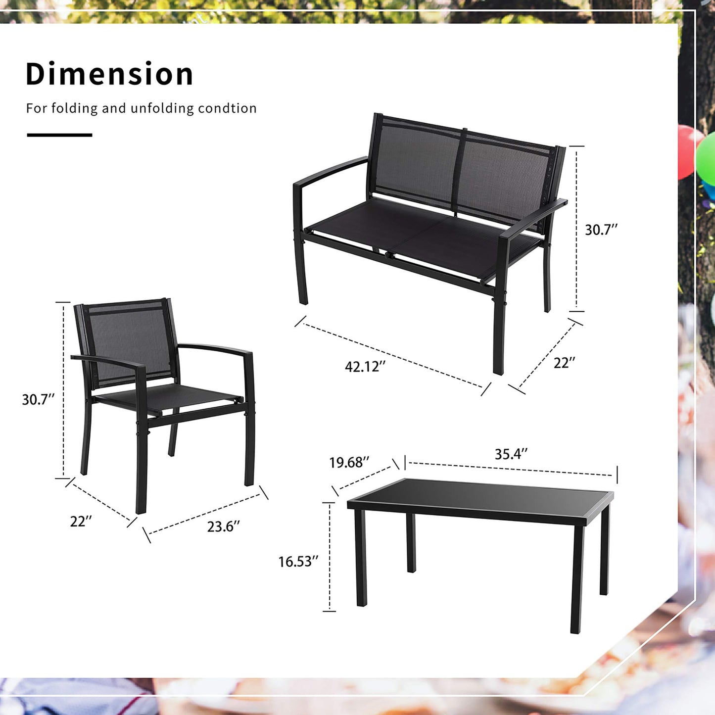 4-Piece Outdoor Furniture Set by Shintenchi