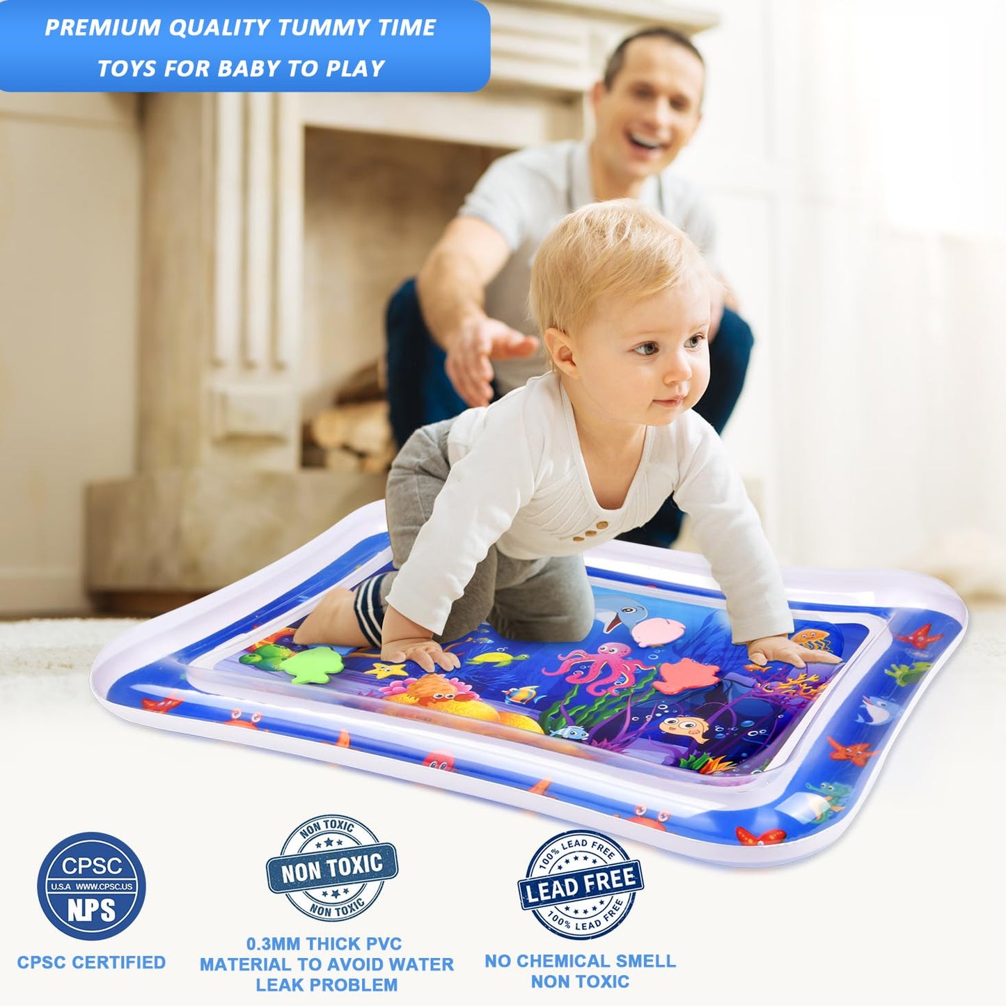 Inflatable Baby Water Play Mat for Tummy Time
