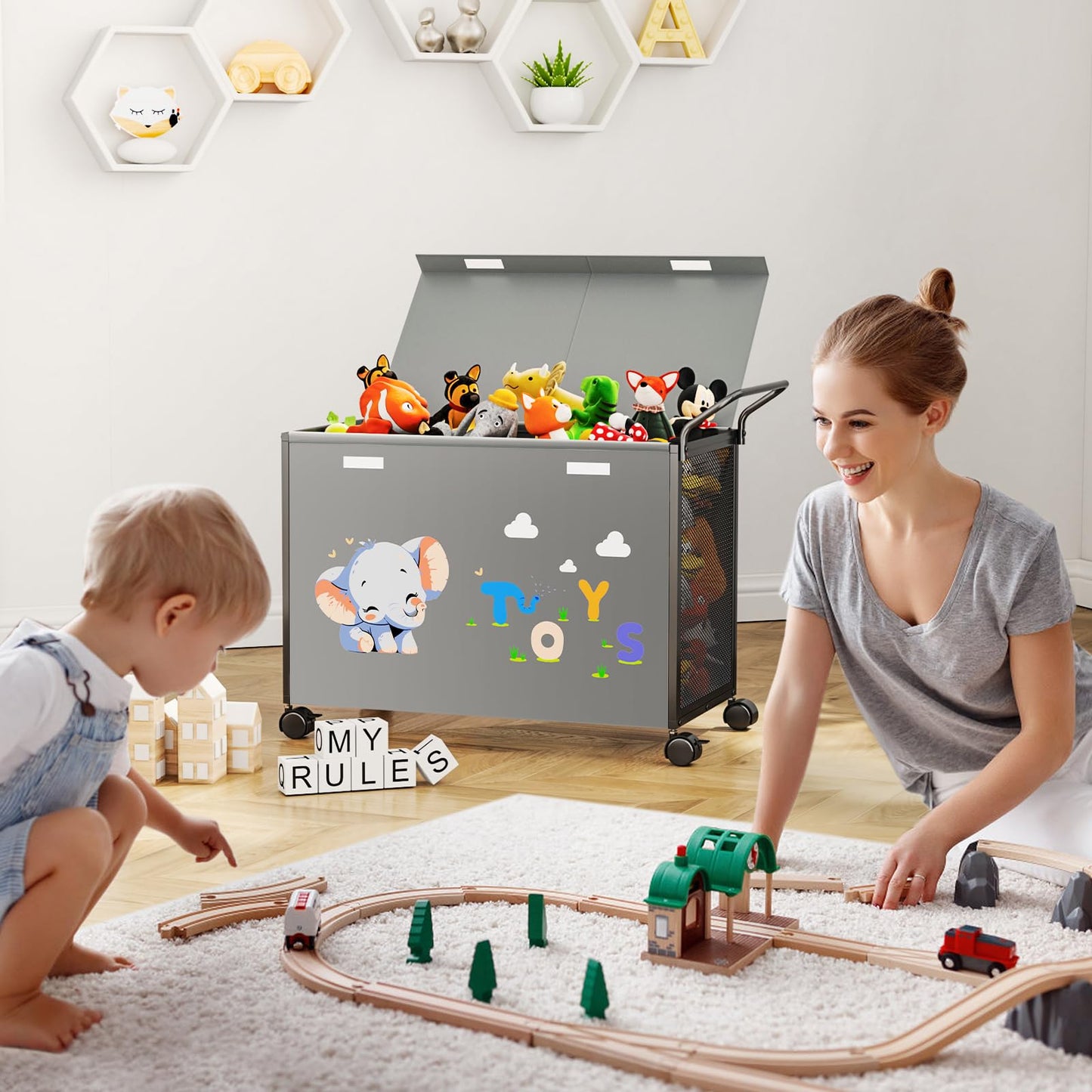 BBLIKE Large Toy Storage Chest on Wheels