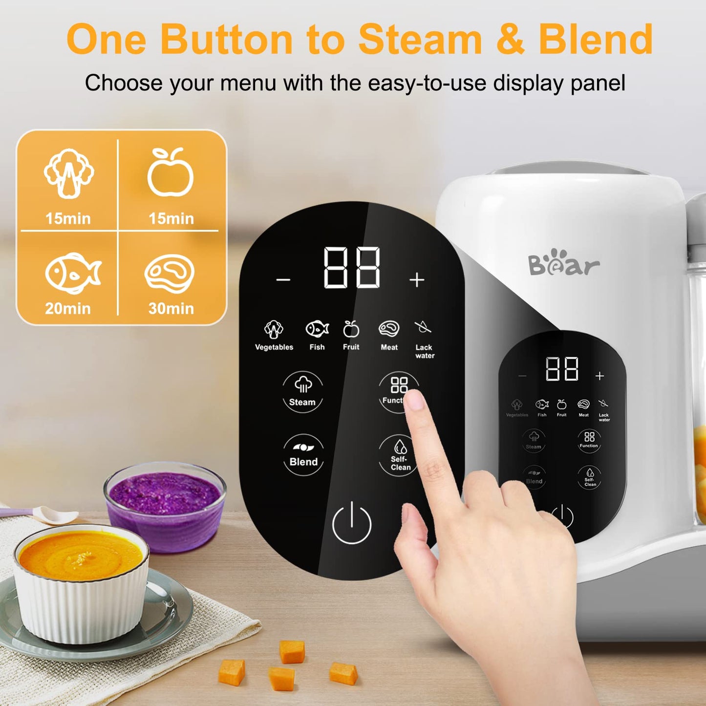 Baby Food Maker Steamer and Blender by Bar