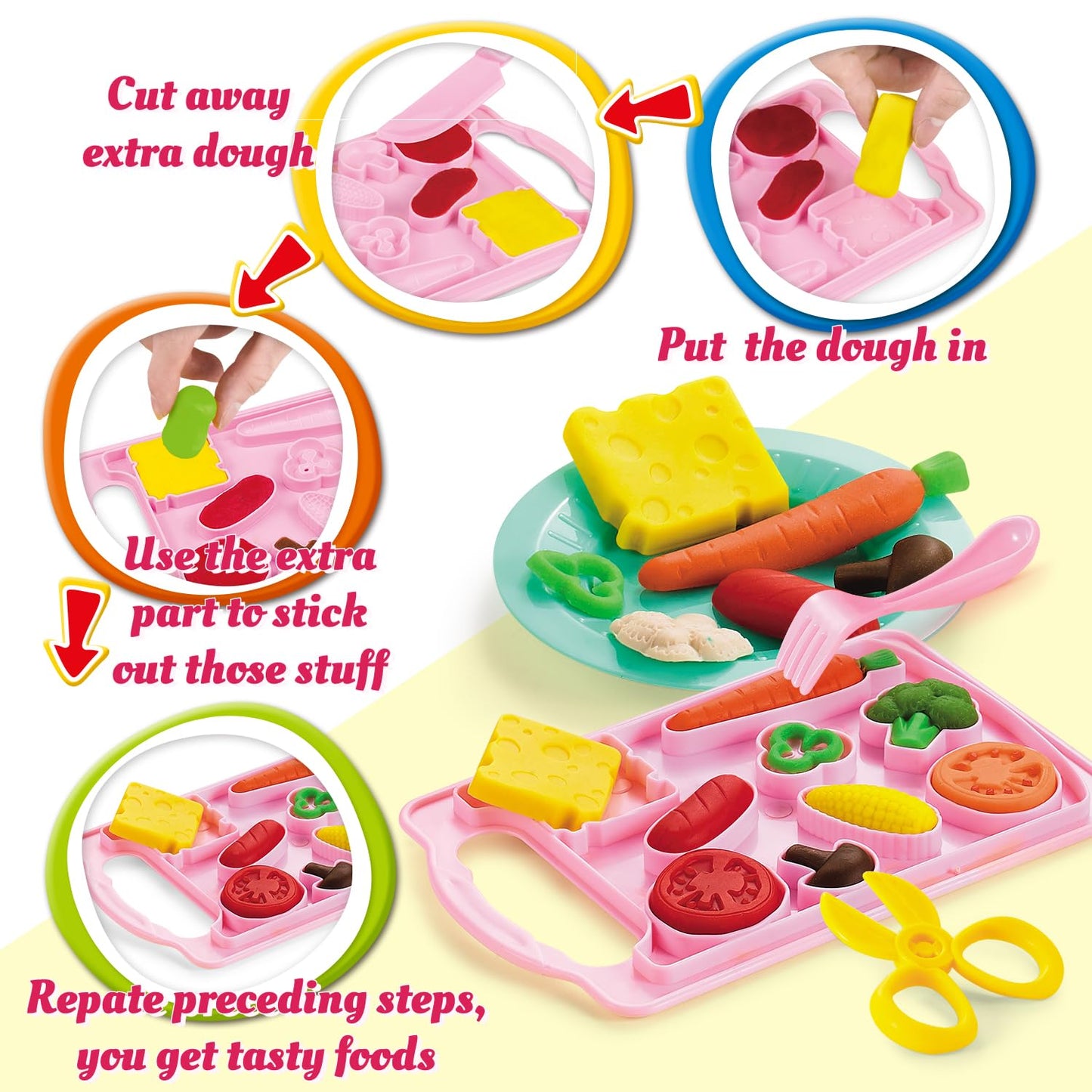 Dough Toys Kitchen Play Set for Little Chefs