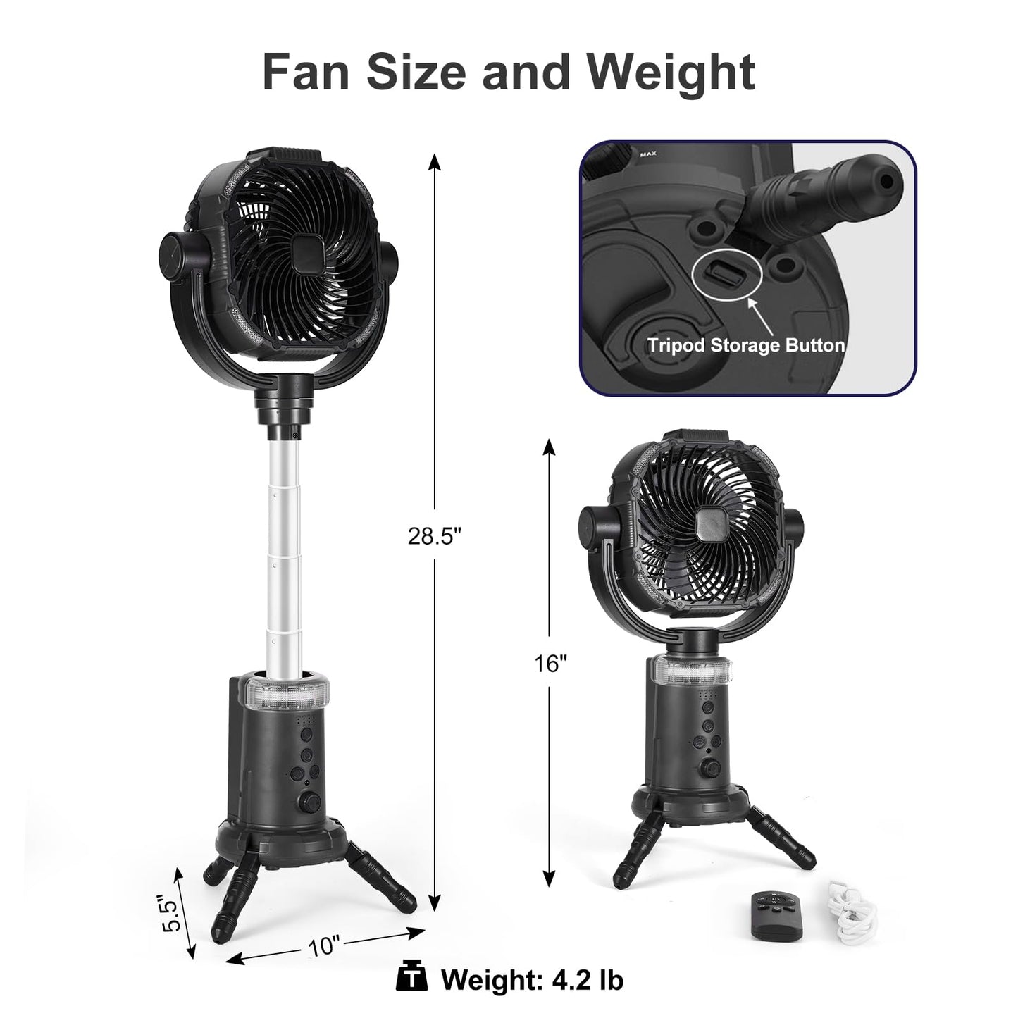 20000mAh Odoland Camping Fan with Lantern & Remote