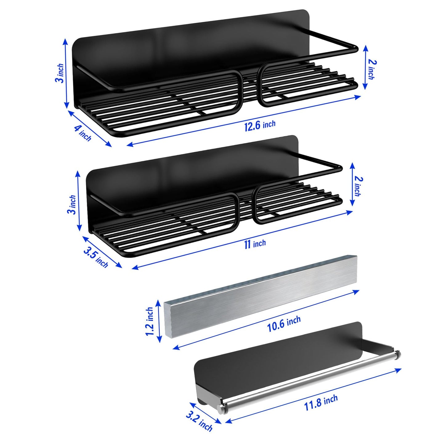 Magnetic Spice Rack for Refrigerator, Magnetic Paper Towel Holder, Stainless Steel Magnetic Knife Holder, Magnet Fridge Kitchen Organizers Storage, Spice Rack Organizer Kitchen Gadgets Storage