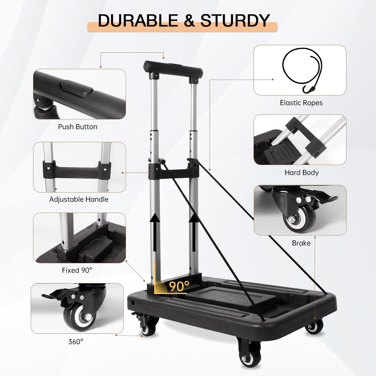 Heavy Duty Folding Hand Truck with Wheels