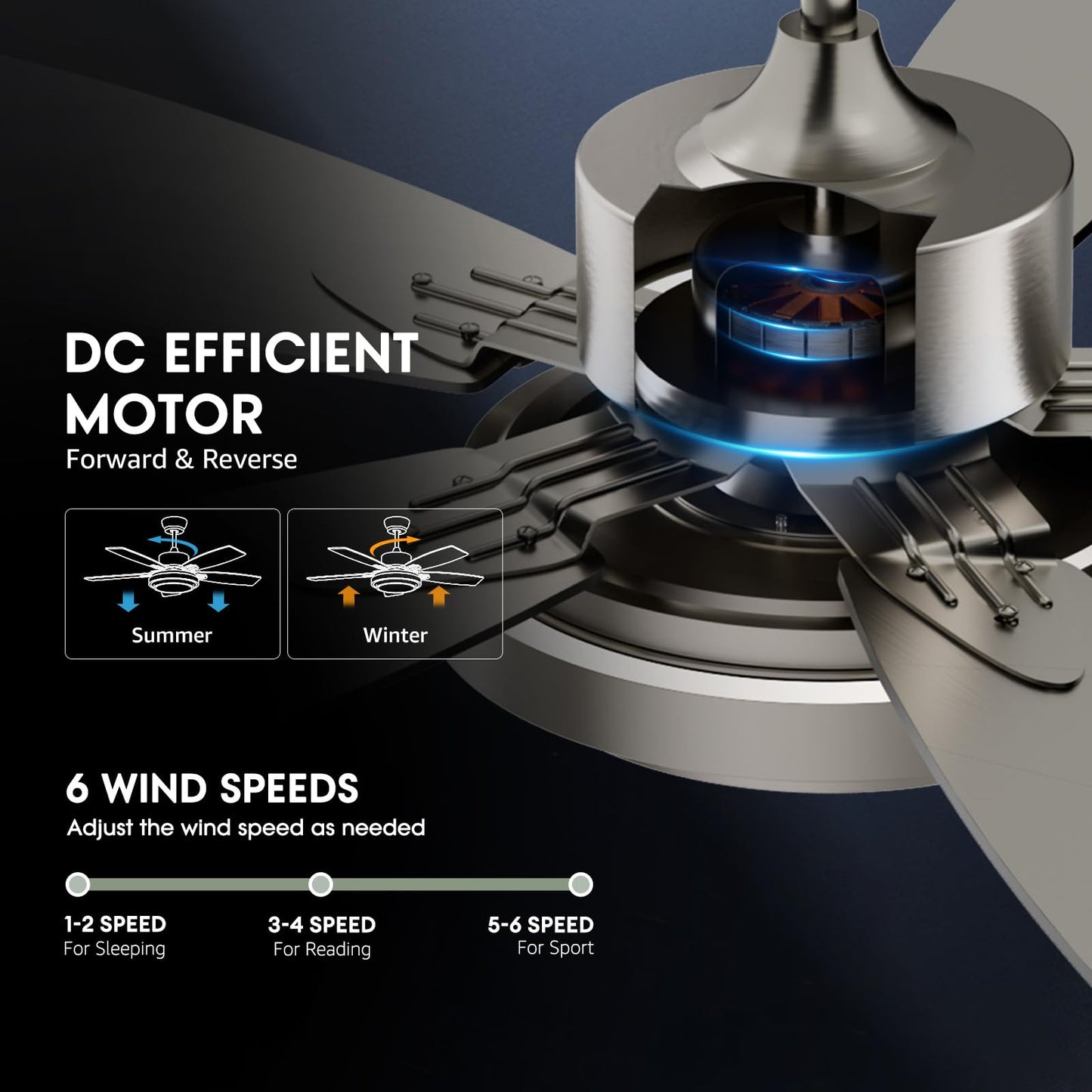 42 Inch Ceiling Fan with Lights and Remote