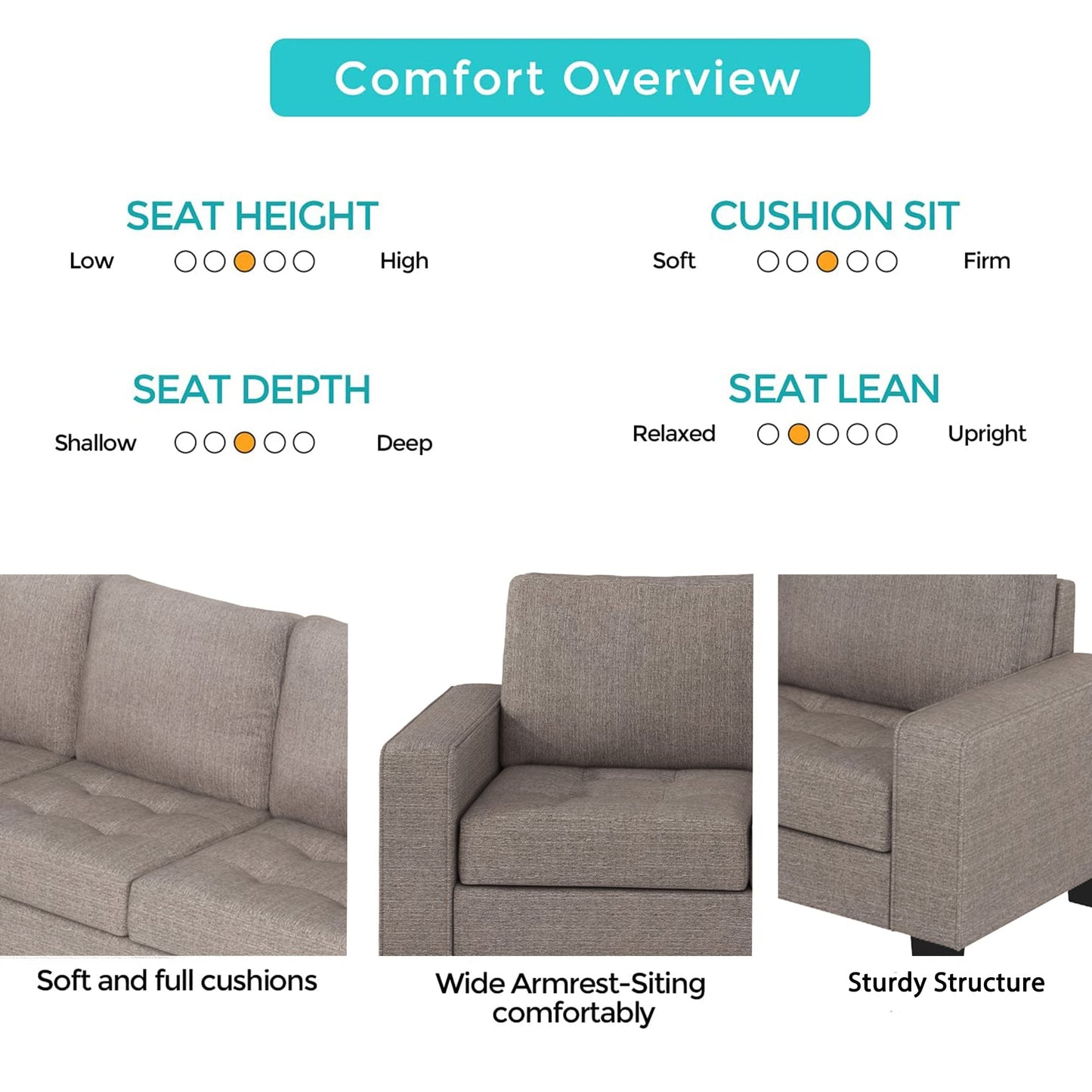 Merax L-Shape Sectional Sofa with Storage Ottoman