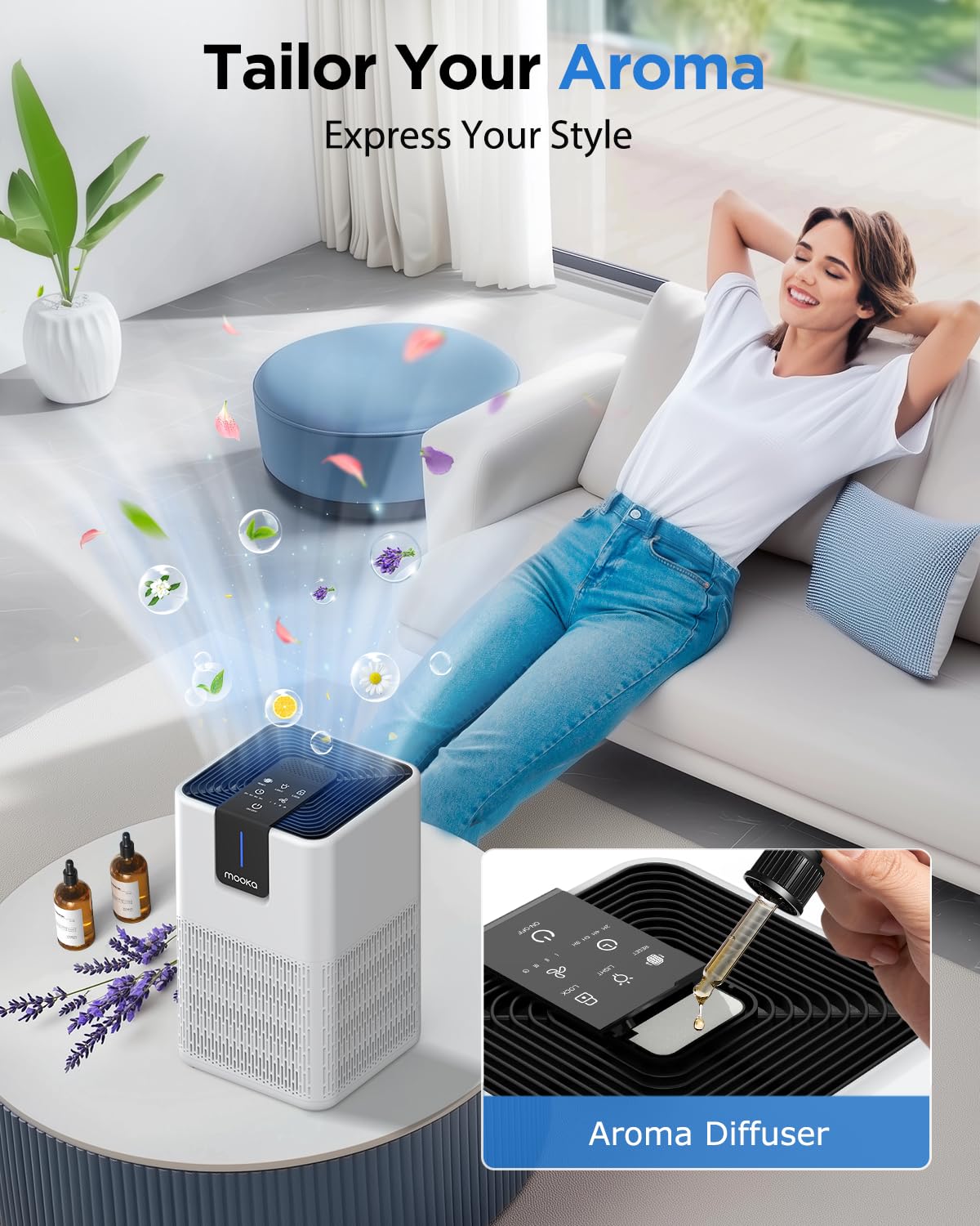MOOKA HEPA Air Purifier for Large Rooms