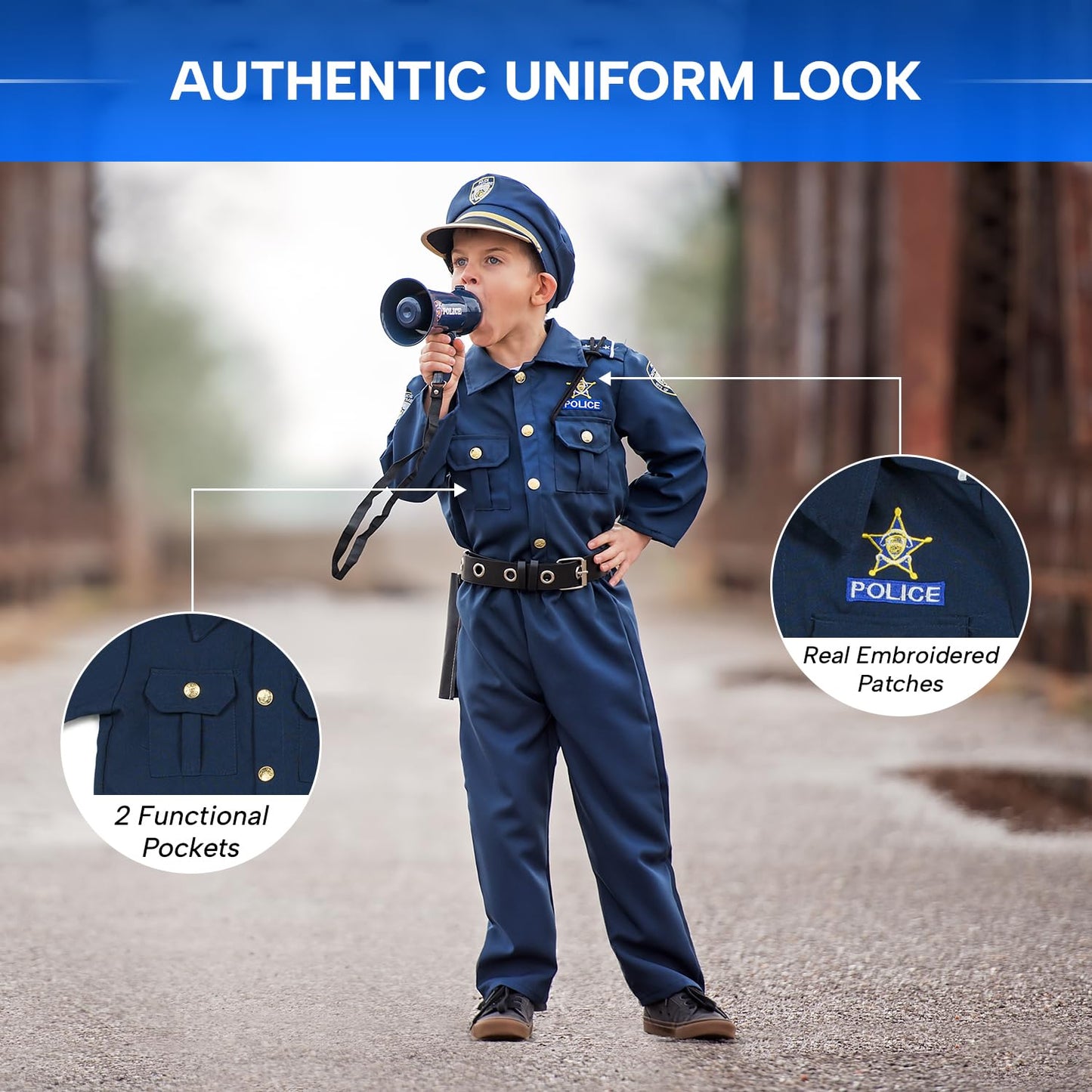 Dress Up America Kids Police Officer Costume Set