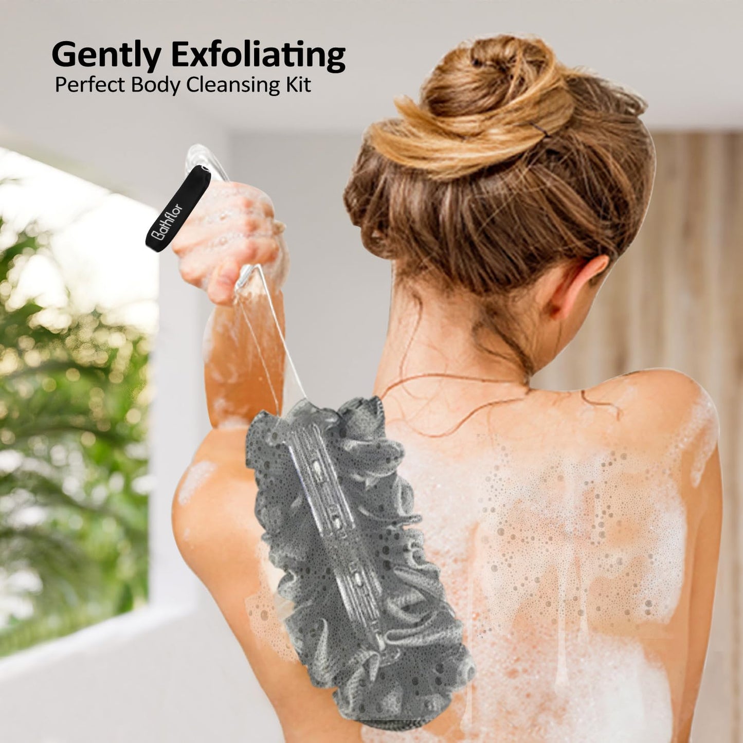 4PCS Loofah Sponge Body Scrubber Set