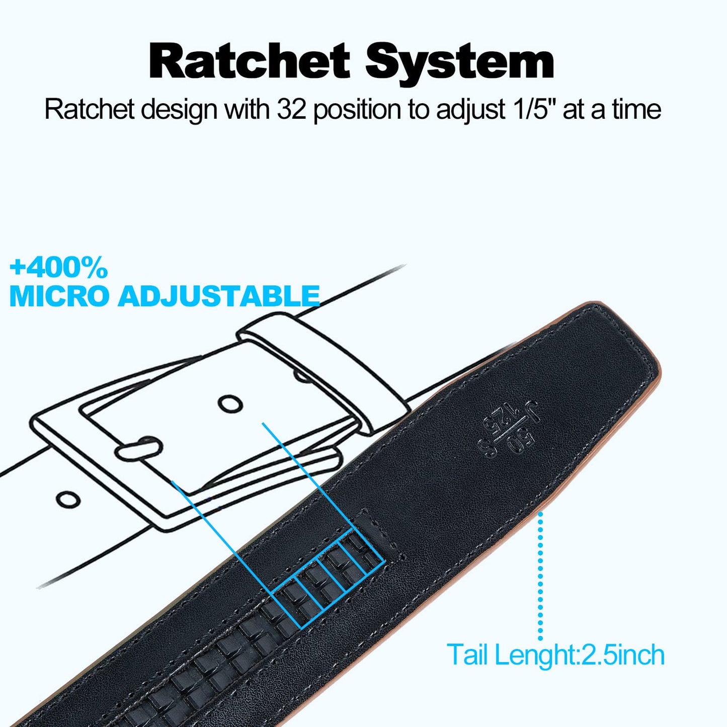 Drowsmen Belt men,leather ratchet belt 1 3/8" with Comfort Click Sliding Automatic Buckle in gift box, Adjustable belt Trim to Fit (Carbon Fiber Black Belts, 36"-42" Waist Adjustable)