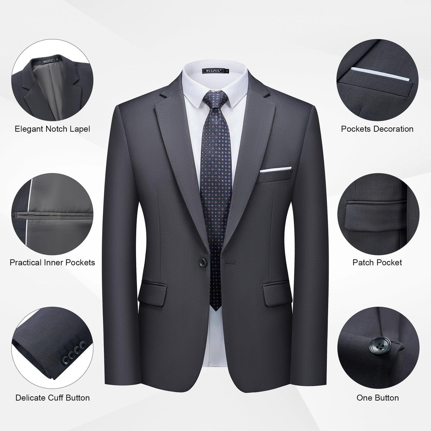 Men's 2 Piece Slim Fit Suit Set WULFUL