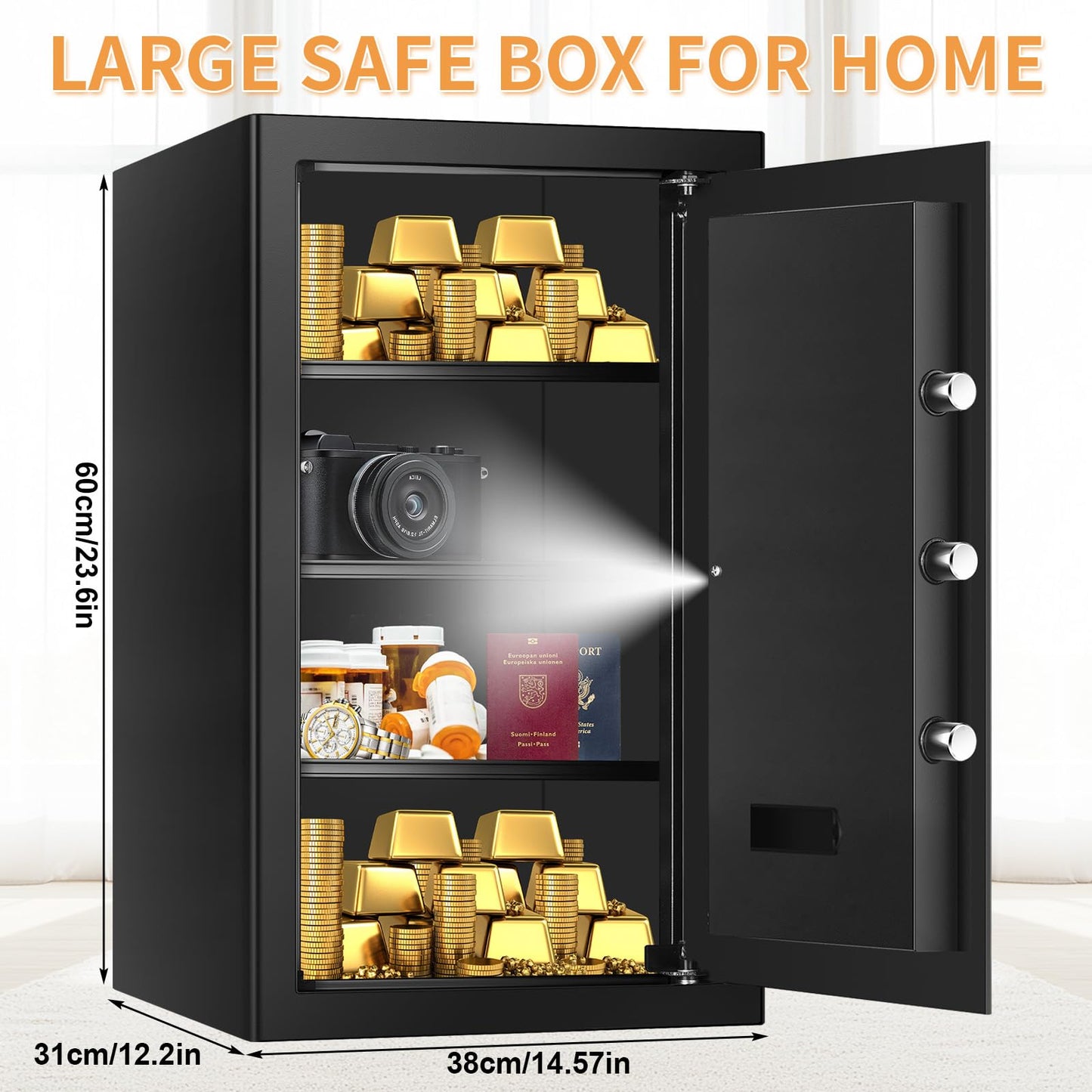 5.1 Cu ft Fireproof Waterproof Security Safe Box