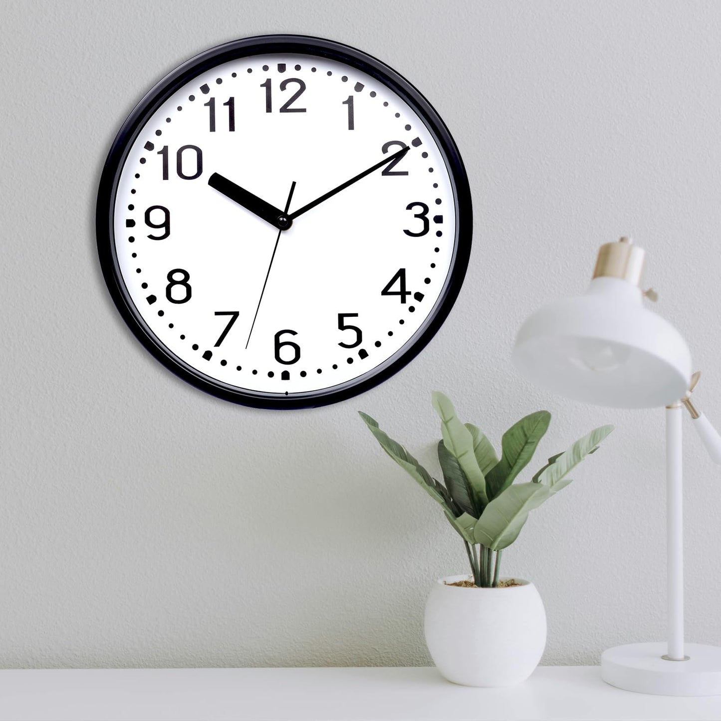 Hiopeak 11 Inch Wall Clock Black Silent, Non-Ticking Decorative Rustic Analog Quartz Wall Clock Battery Operated for Bedroom Living Room Kitchen Farmhouse Office School (Black)