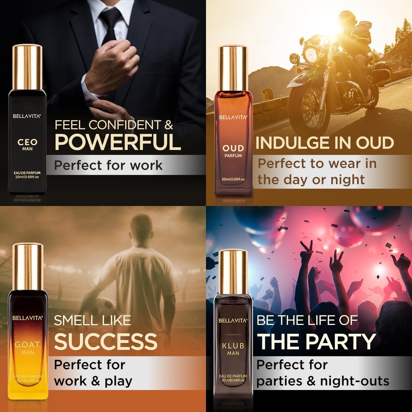 Luxury Perfume Gift Set for Men - 4 x 20ml