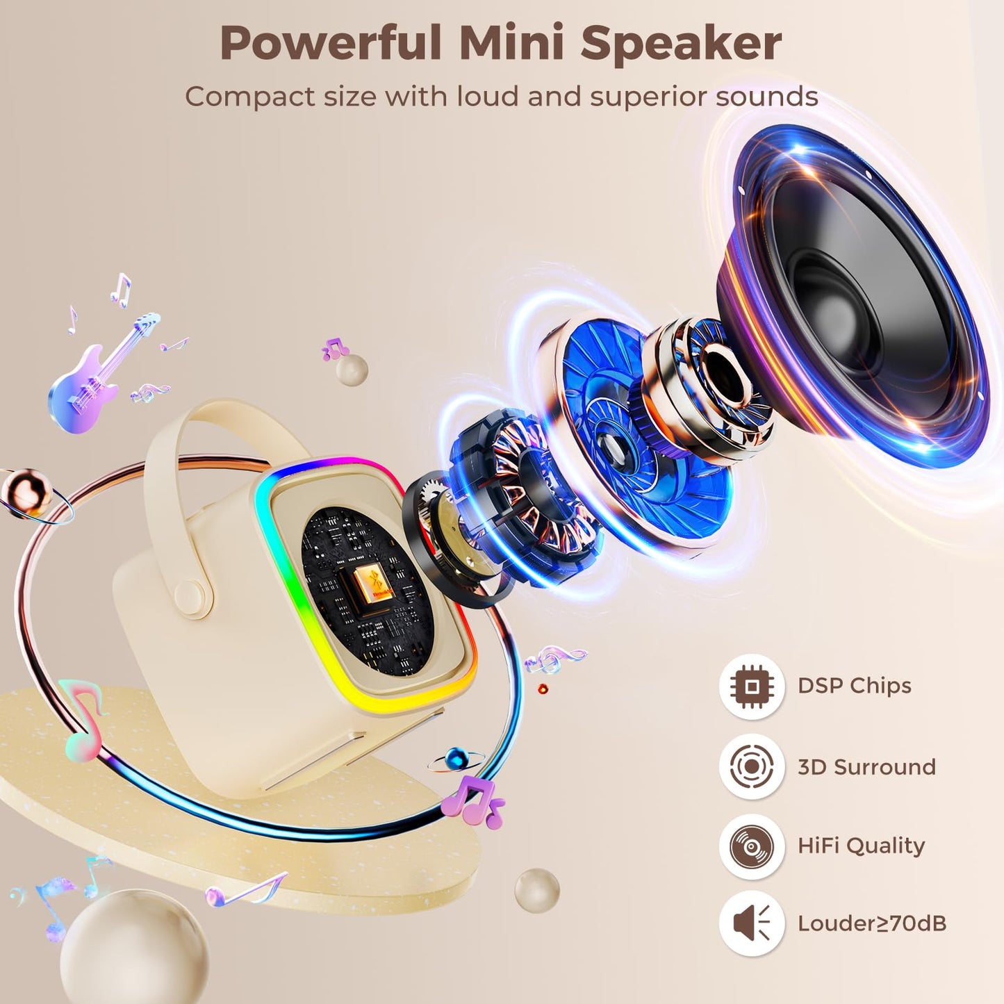 Mini Karaoke Machine for Kids with Microphone