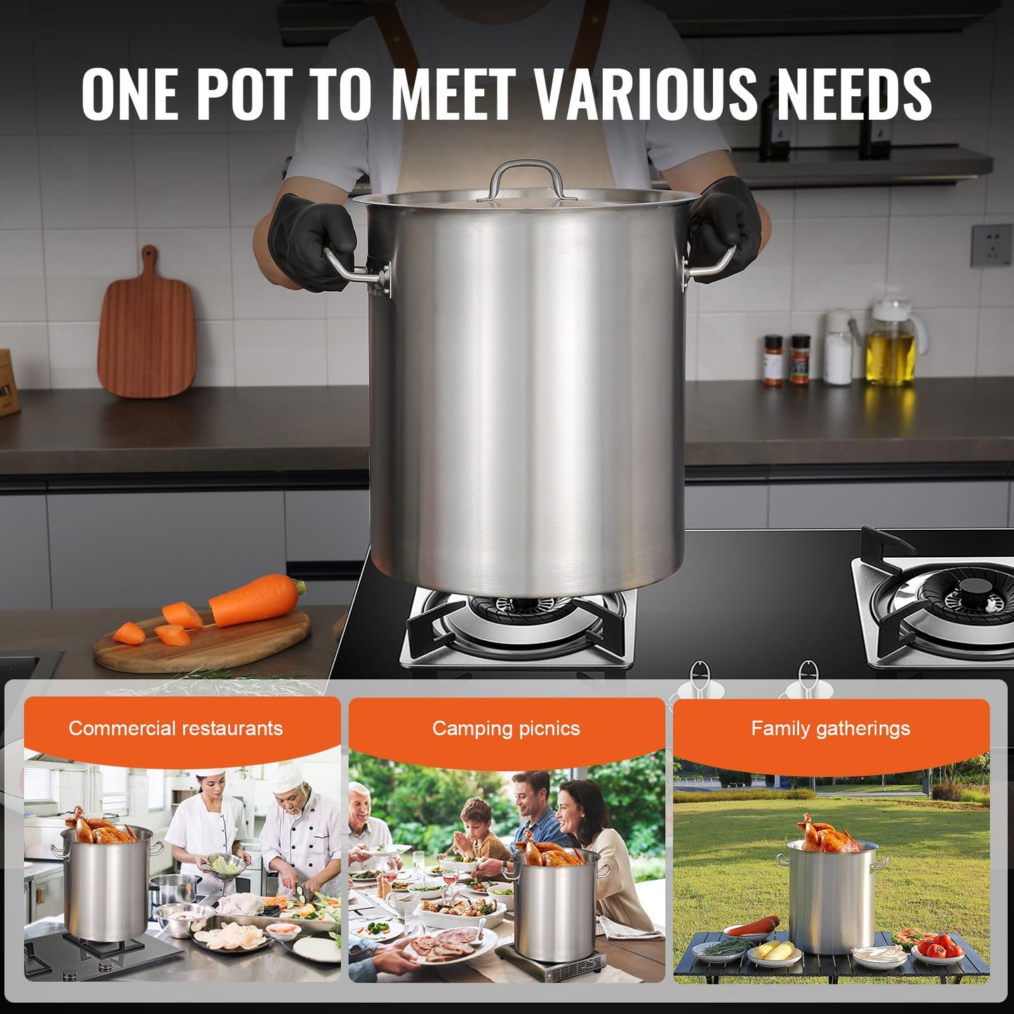 42QT VEVOR Stainless Steel Stockpot for Cooking
