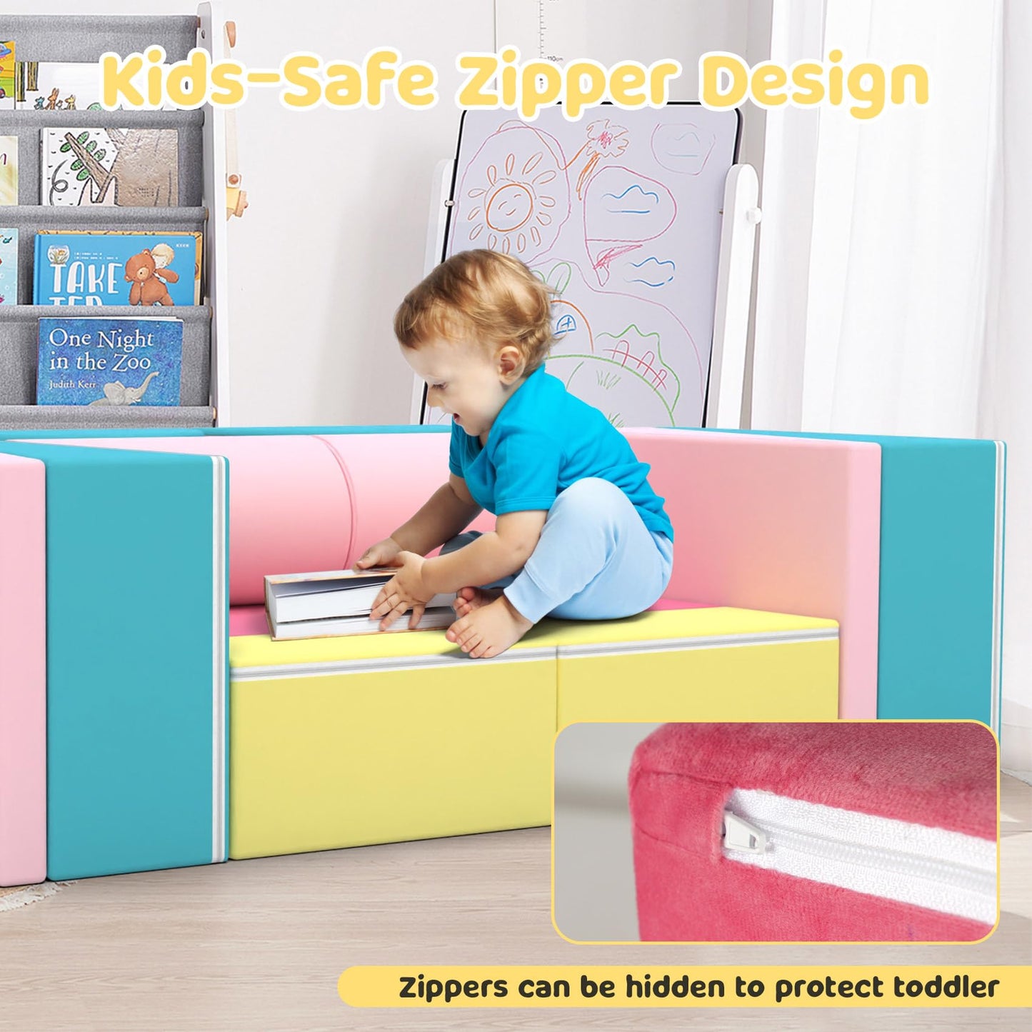 12PCS Kids Modular Play Couch Set