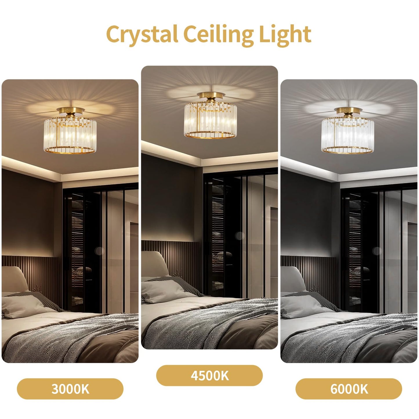 Modern Gold Semi Flush Mount Ceiling Light