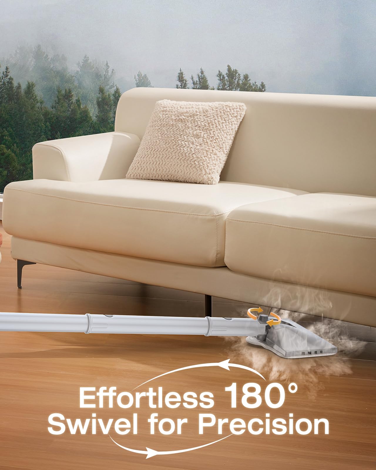 LABIGO 10-in-1 Steam Mop with Detachable Handheld Steamer, 350ml Tank, 10s Heat-Up, 248°F Steam Cleaner, 2-Level Control and Swivel Head for Floors, Carpets, Tiles, BBQ grill and Multi-Surface