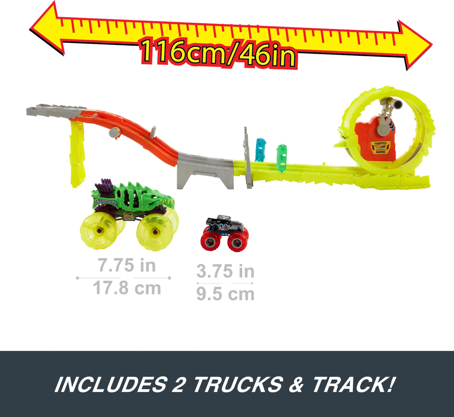 Hot Wheels Monster Trucks Track Set with 2 Trucks