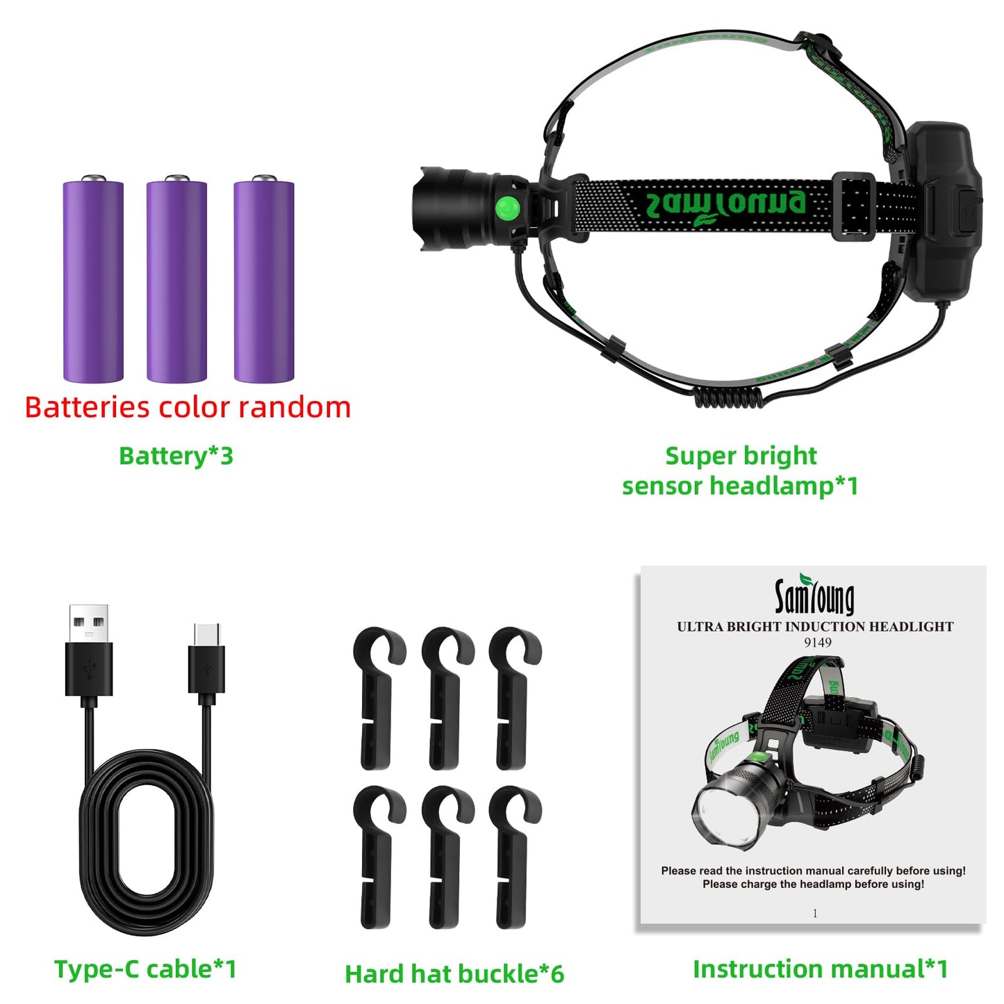 7 Modes 100000 LM Headlamp Induction Function