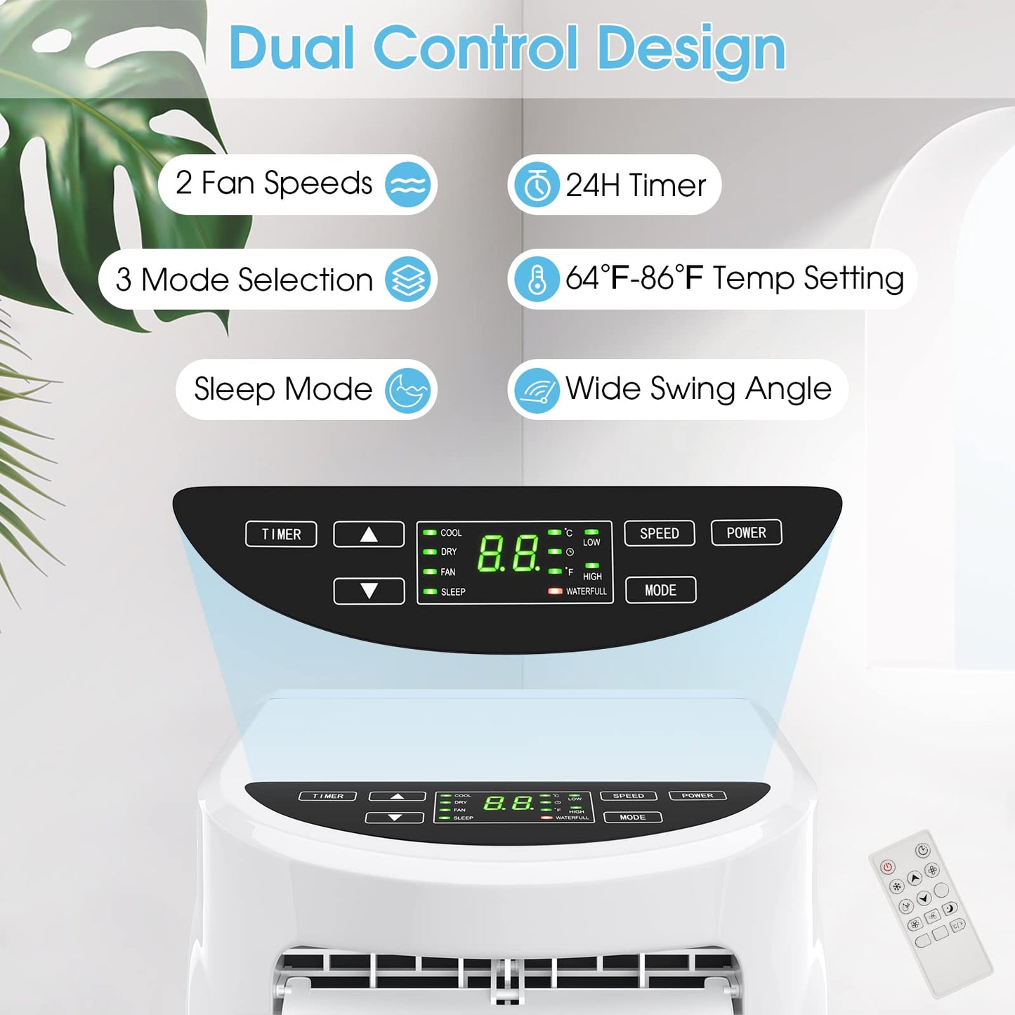 8000 BTU Air Conditioner with Remote Control