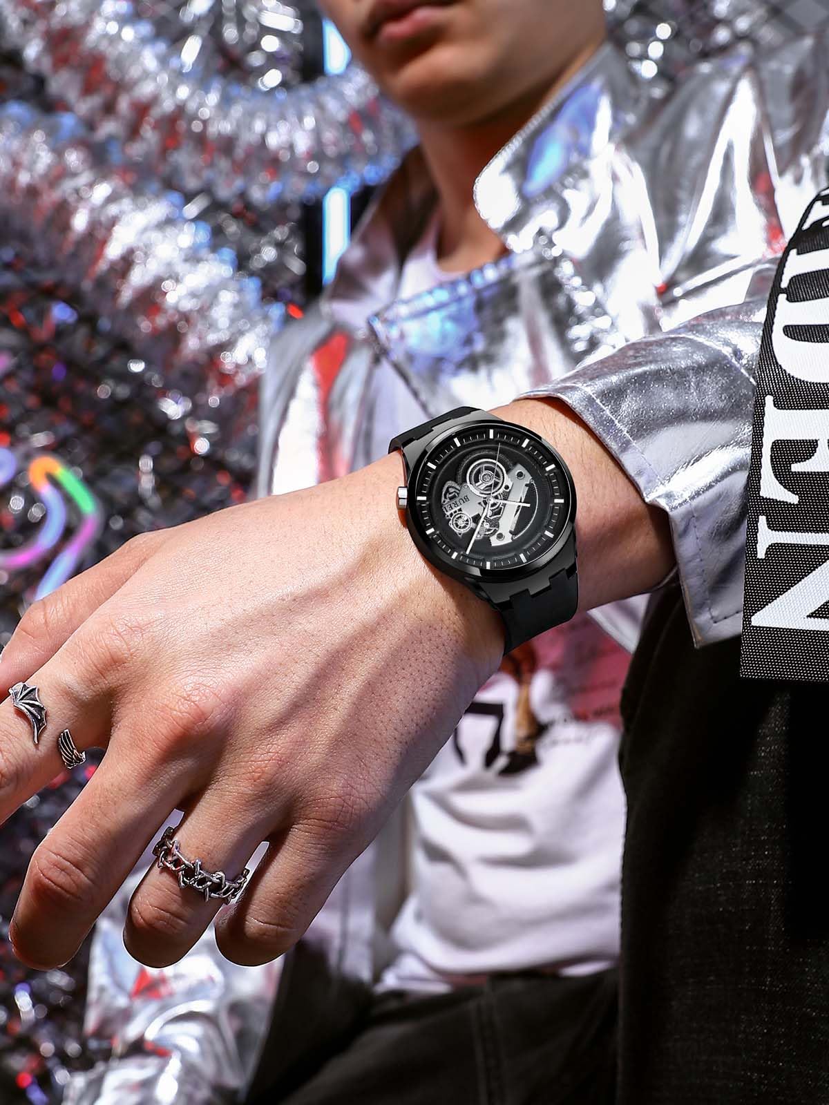 BUREI Waterproof Silicone Quartz Casual Watch