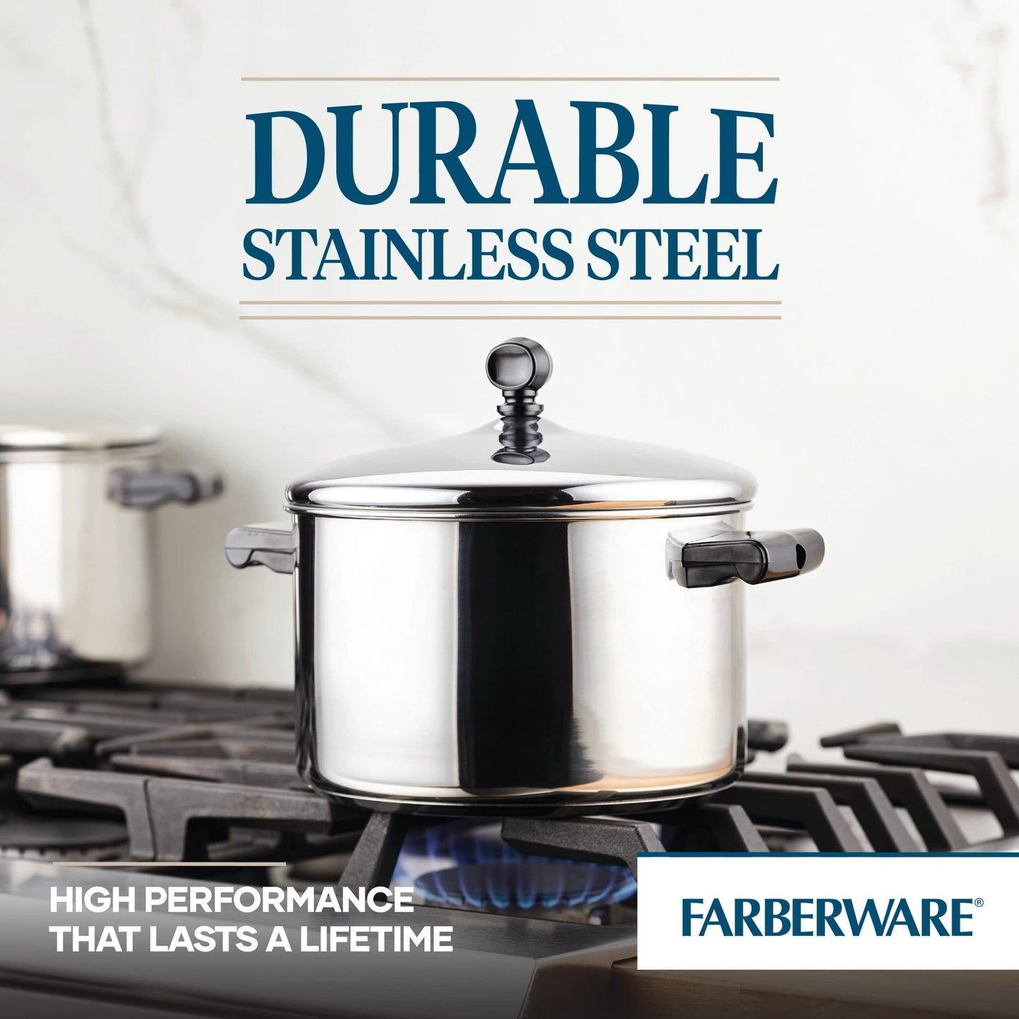 4-Quart Farberware Stainless Steel Saucepot with Lid