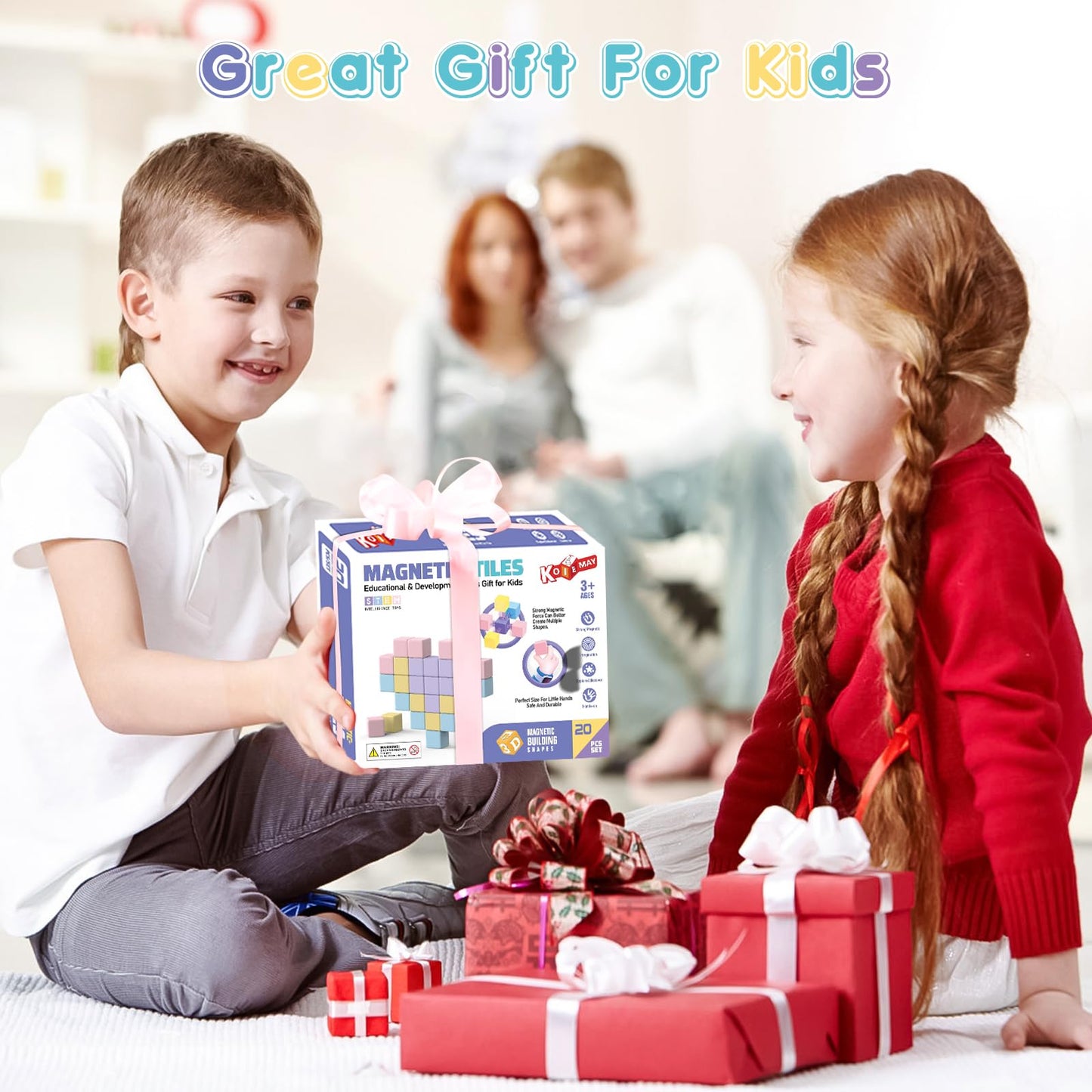 Magnetic Building Blocks Toys for Kids Ages 3-7