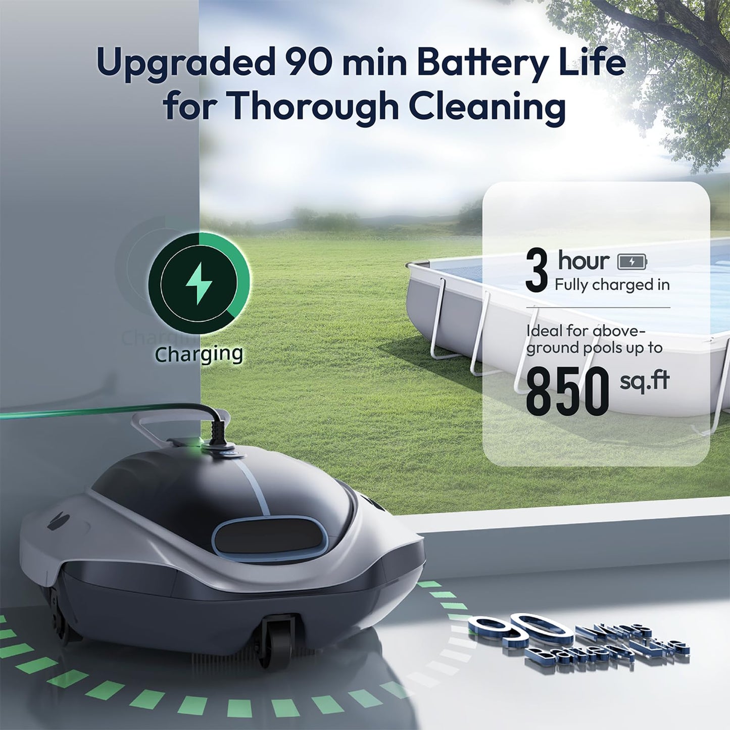 Cordless Robotic Pool Vacuum by BUBLUE