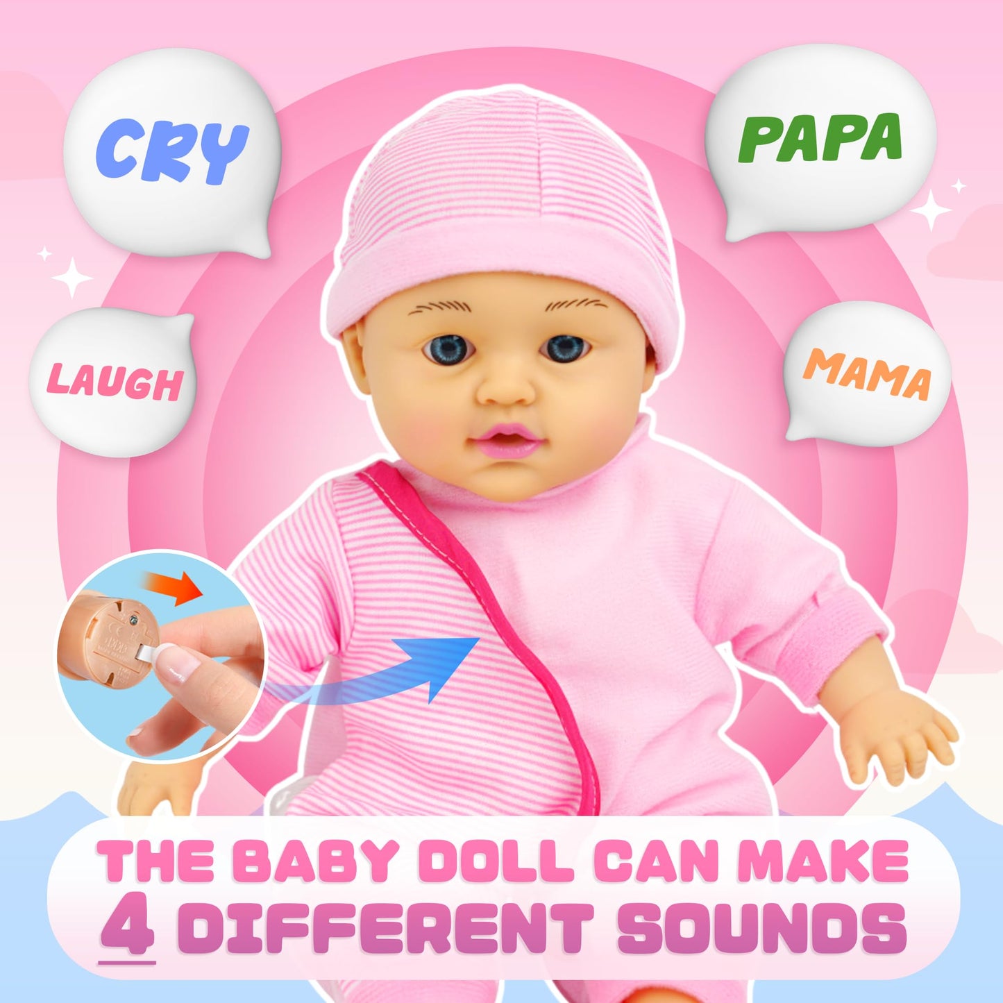 SMILESSKIDDO Talking Baby Doll with Toy Doctor Kit for Kids