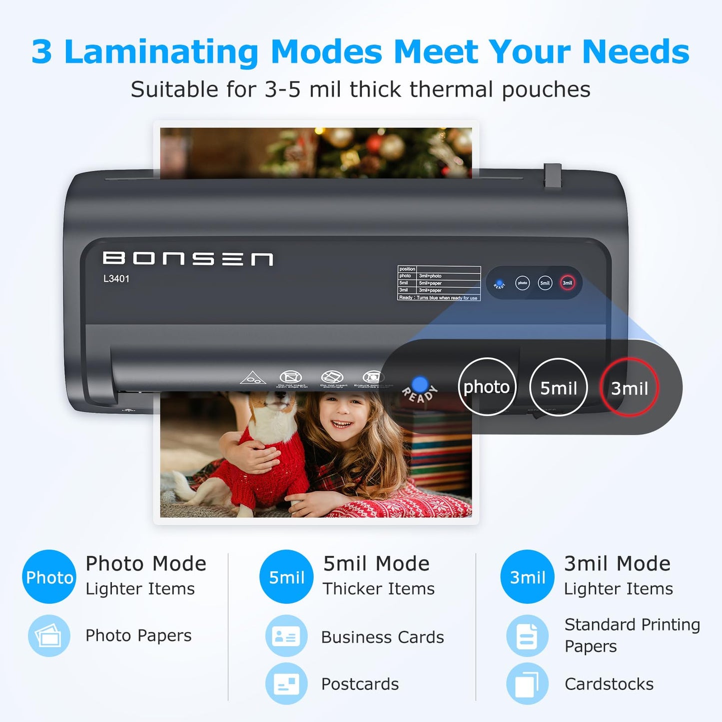 BONSEN A4 Thermal Laminator with 100 Sheets
