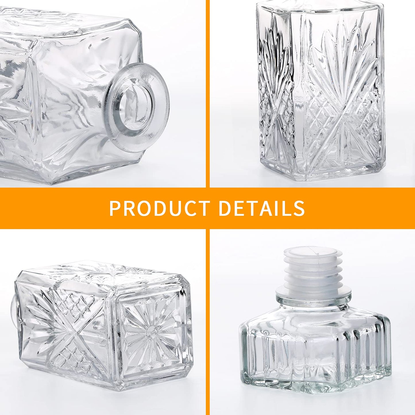 31oz Glass Whiskey Decanter Set for Spirits