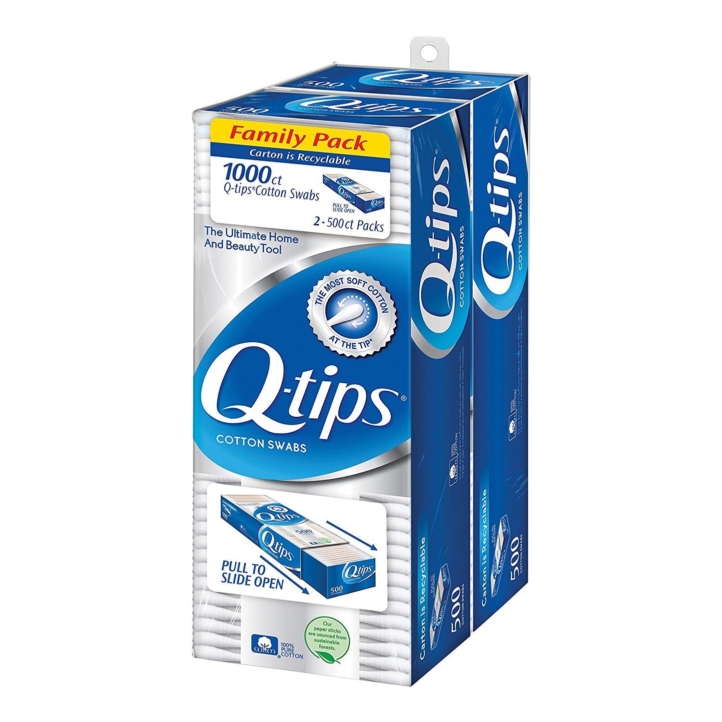 500 Swabs Q-tips Family Pack Cotton Swabs