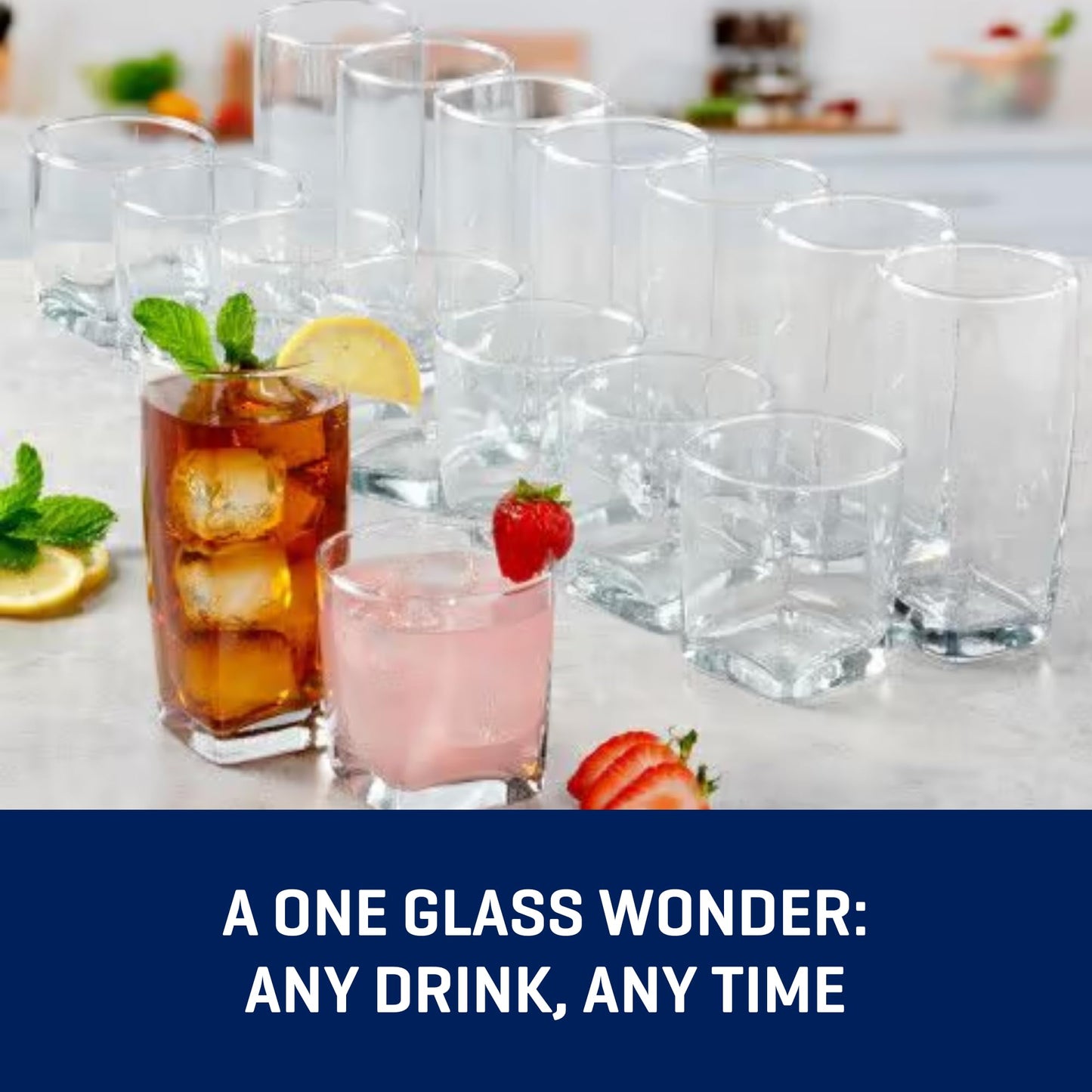 Anchor Hocking Set of 16 Clear Drinking Glasses