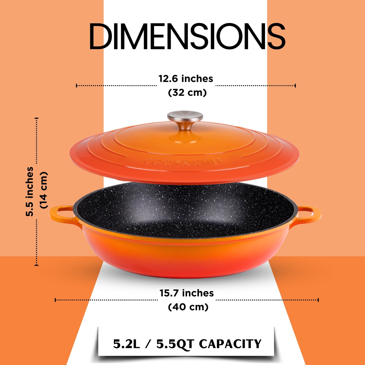 Non-Stick Dutch Oven for Sourdough Baking 5.5QT