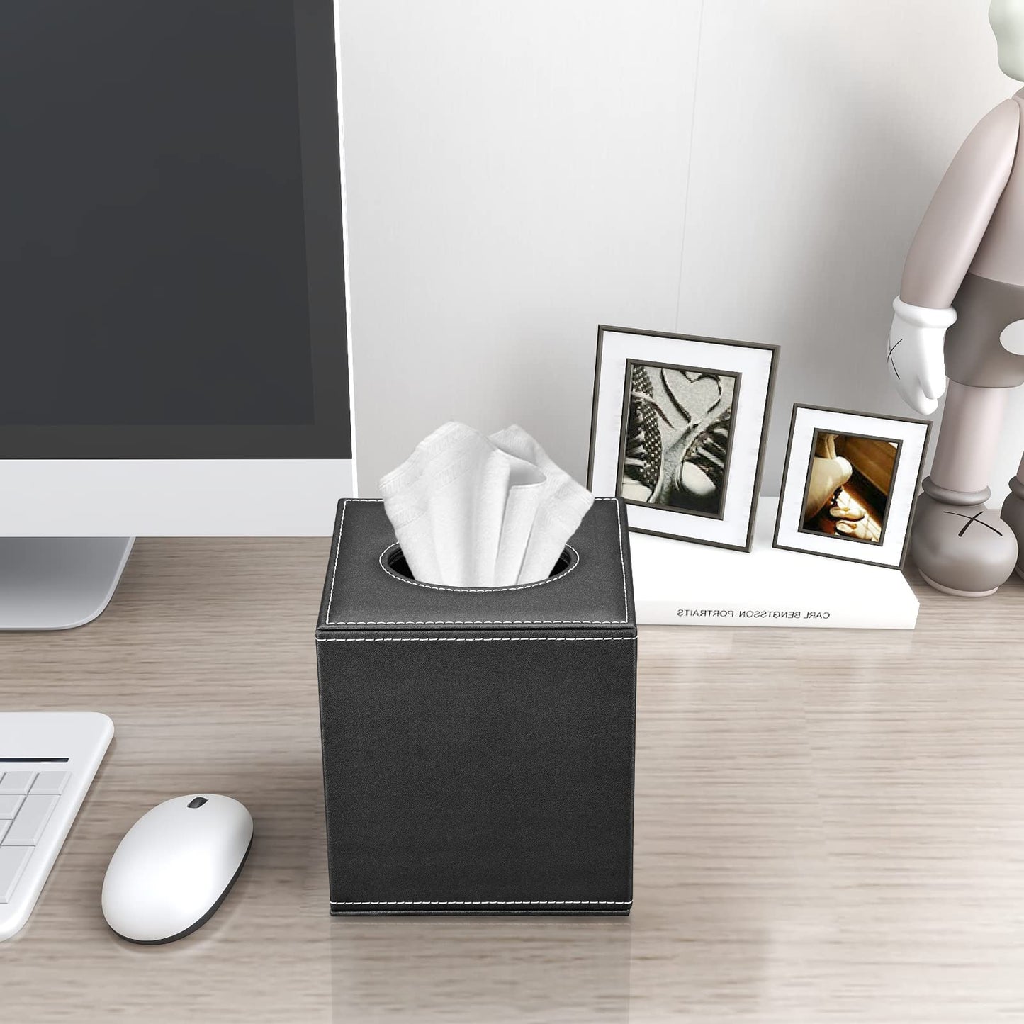 PU Leather Tissue Box Cover for Home & Office