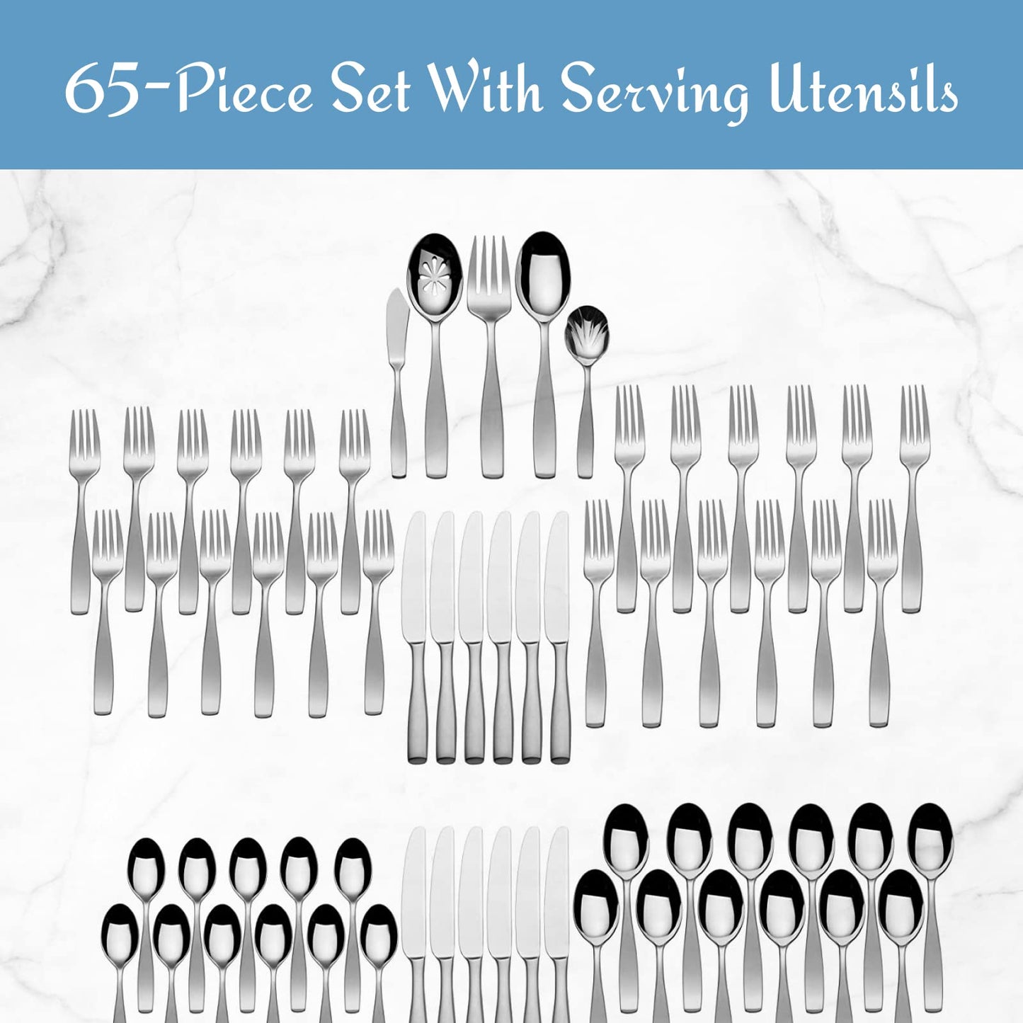 Mikasa Satin Loft 65-Piece Flatware Set