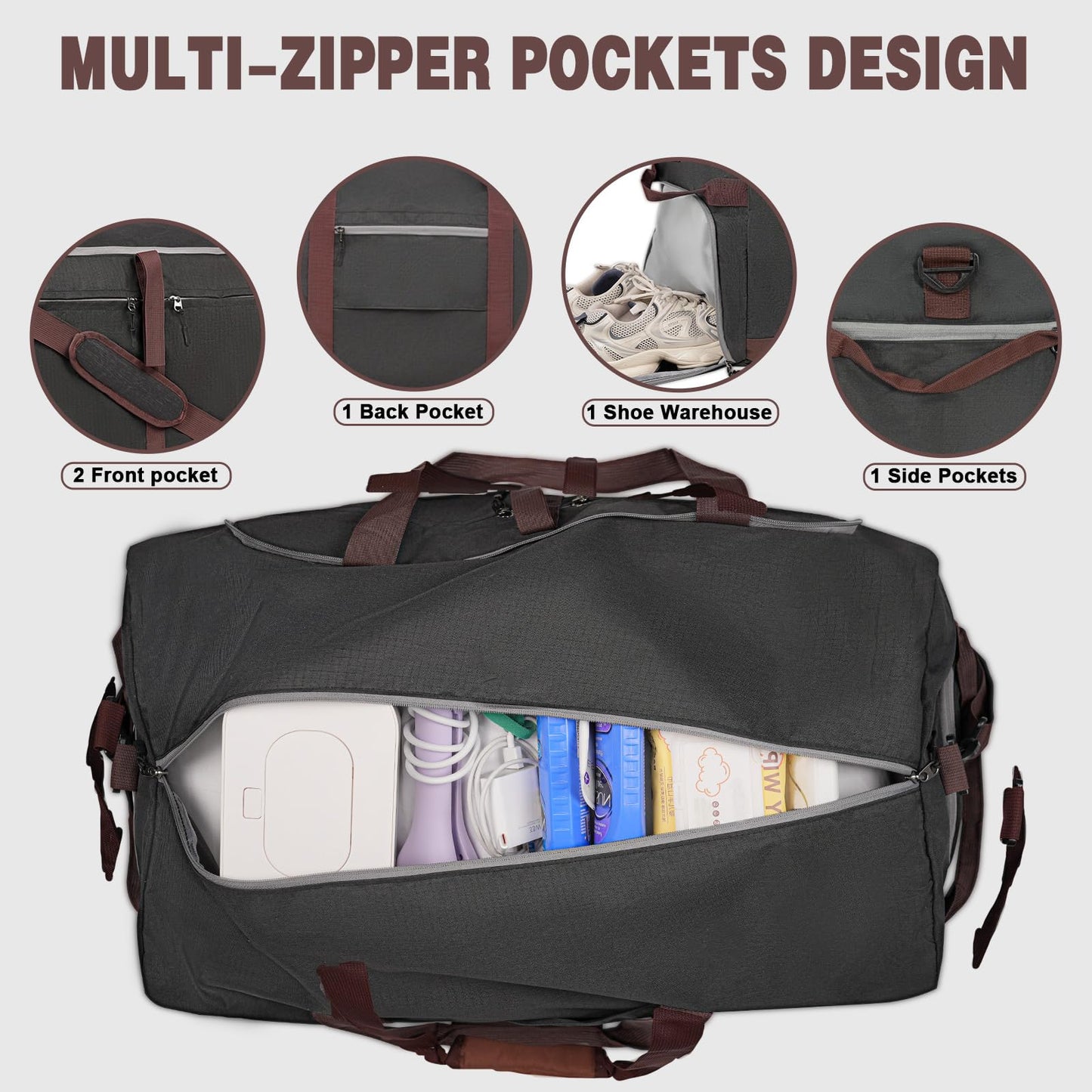 120L Waterproof Foldable Travel Duffle Bag