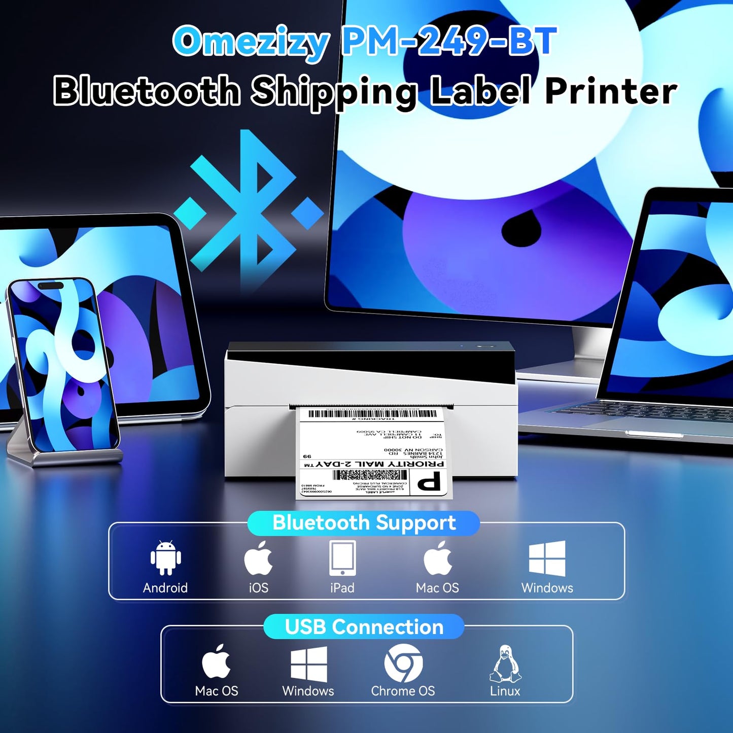 Bluetooth Thermal Label Printer for Shipping Packages