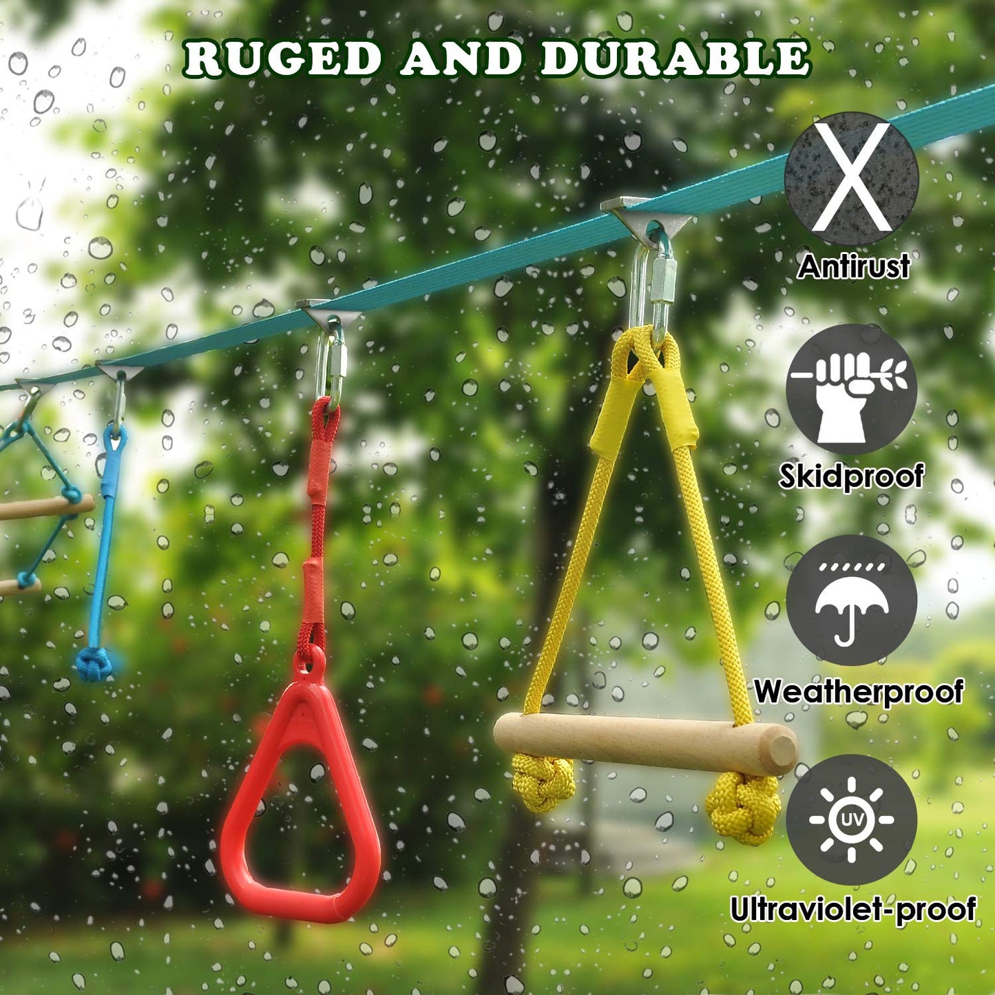 Ninja Warrior Obstacle Course for Kids 2× 52FT