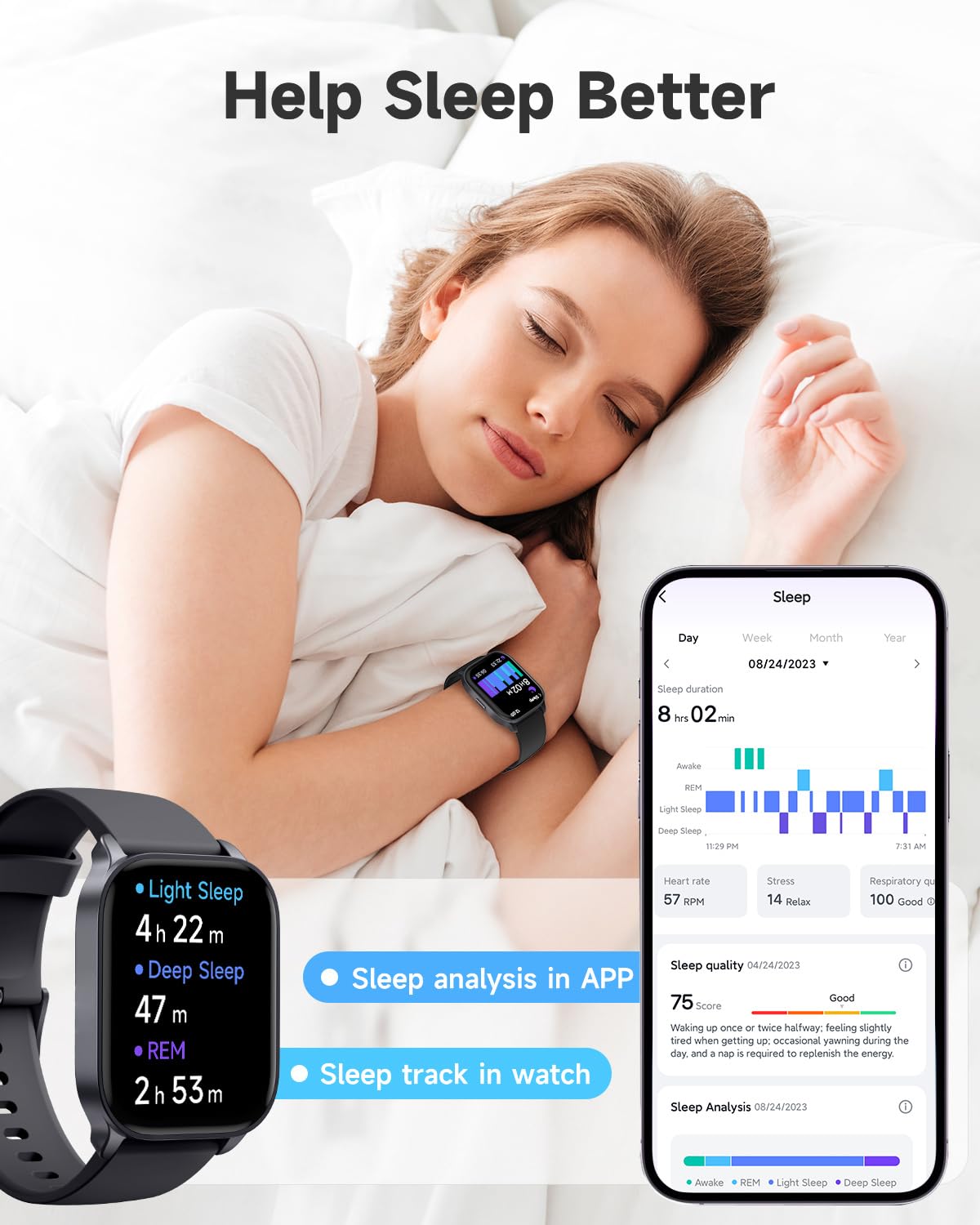 Smart Watch for Fitness, Calls, and Tracking