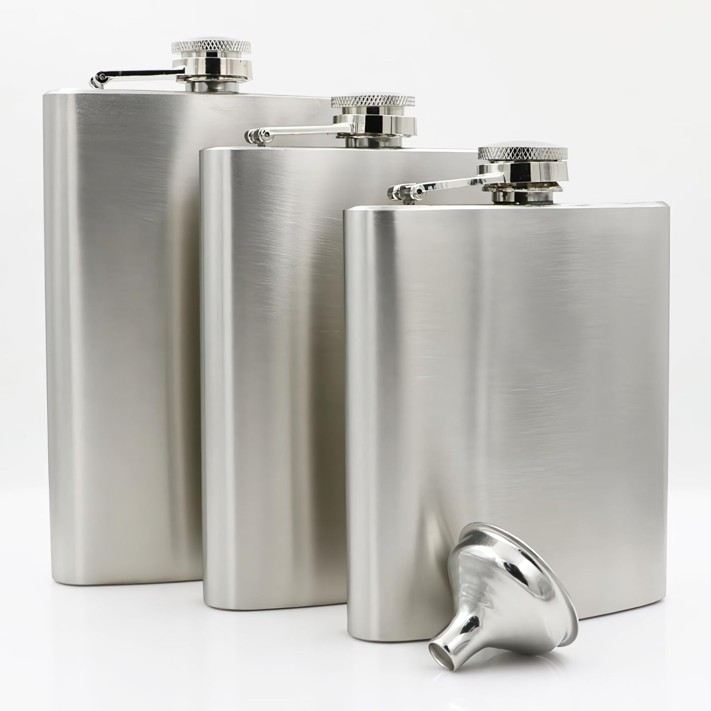 CNFLASK Brush Finish Hip Flask 304 Stainless Steel Brushed Whiskey Flask (Brushed, 7oz)