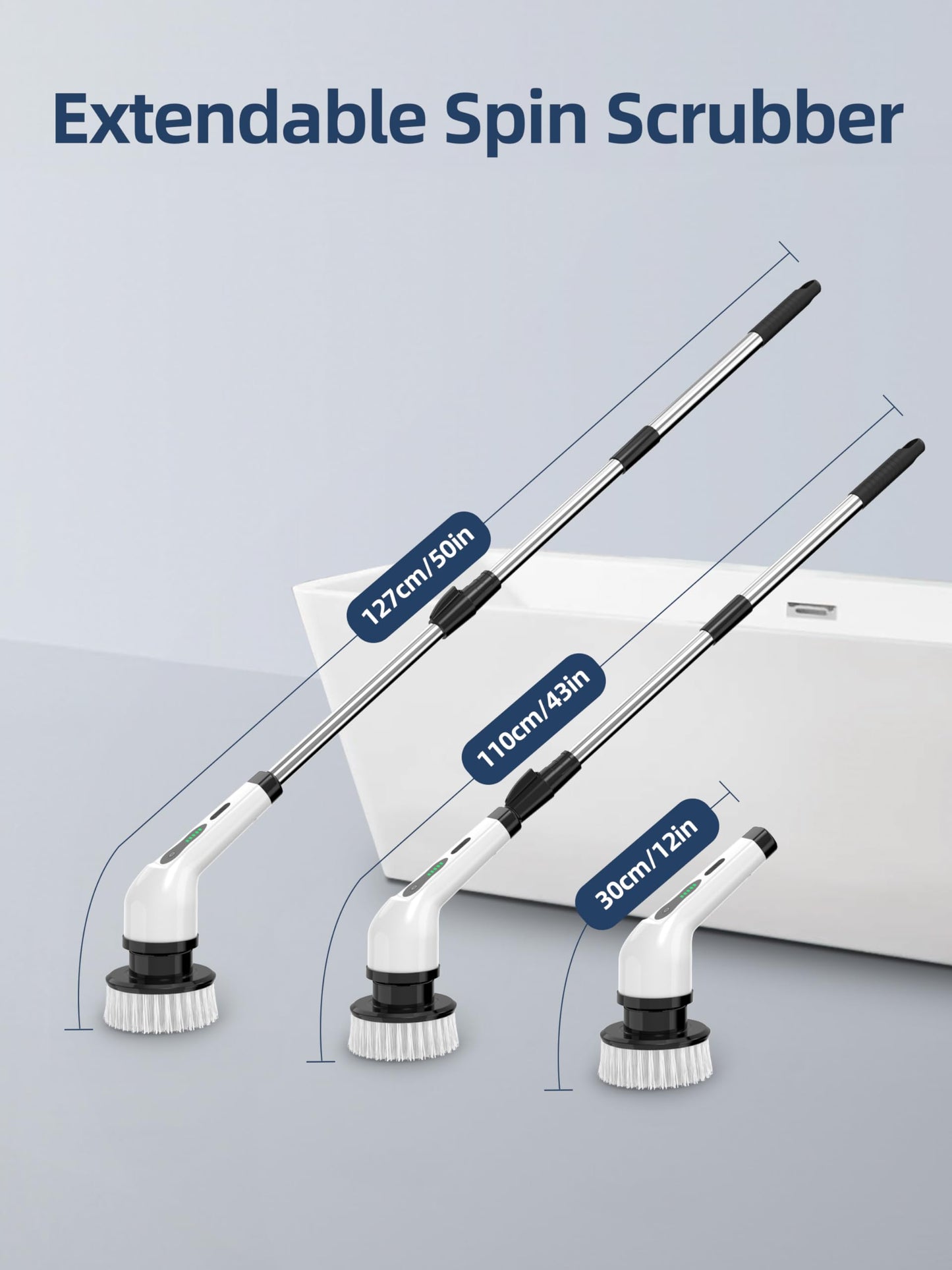 Cordless Electric Spin Scrubber with 9 Brush Heads