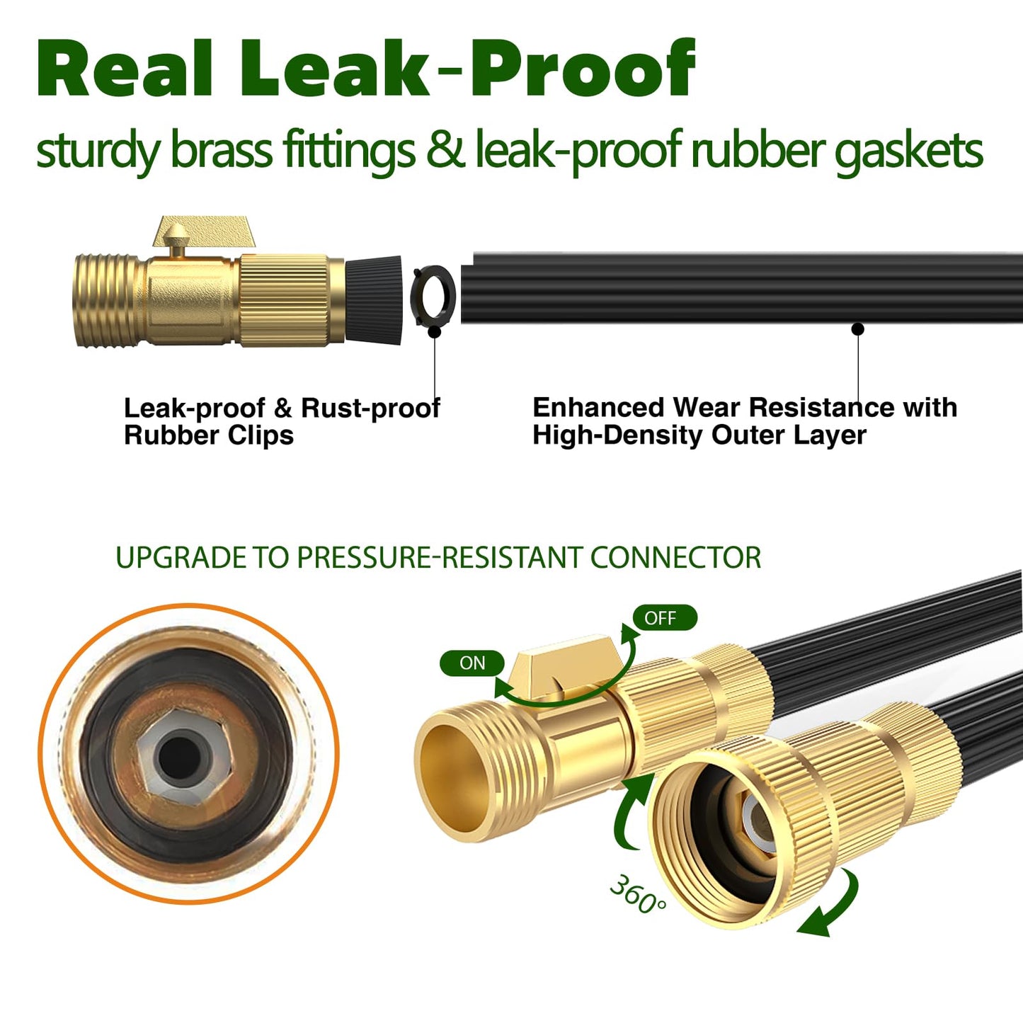 50ft Garden Hose with 10-Function Nozzle