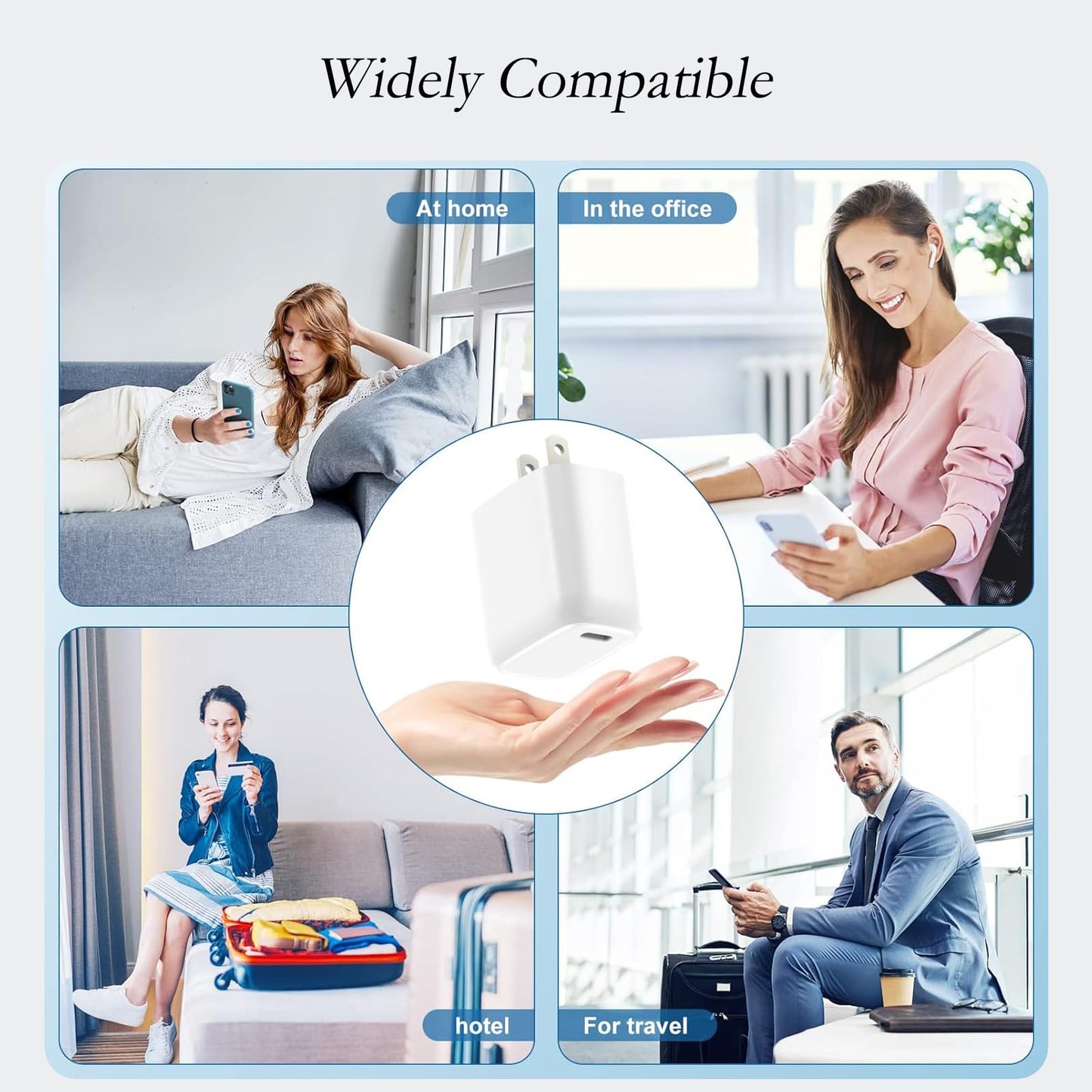 2-Pack 20W Fast USB-C Charger Block