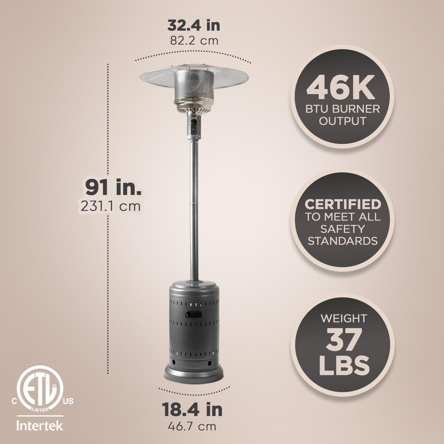 Amazon Basics 46,000 BTU Outdoor Patio Heater
