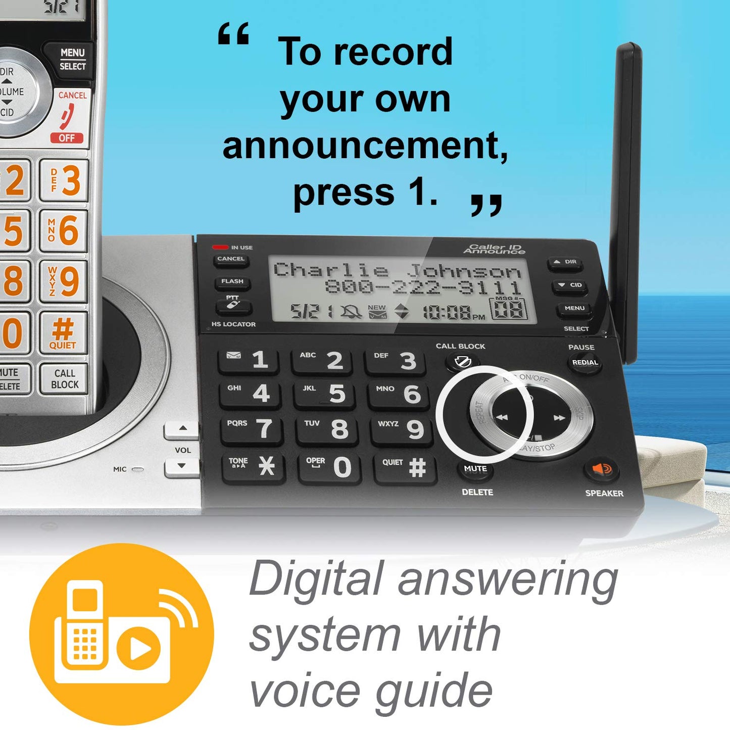 AT&T 5-Handset Cordless Phone with Answering Machine