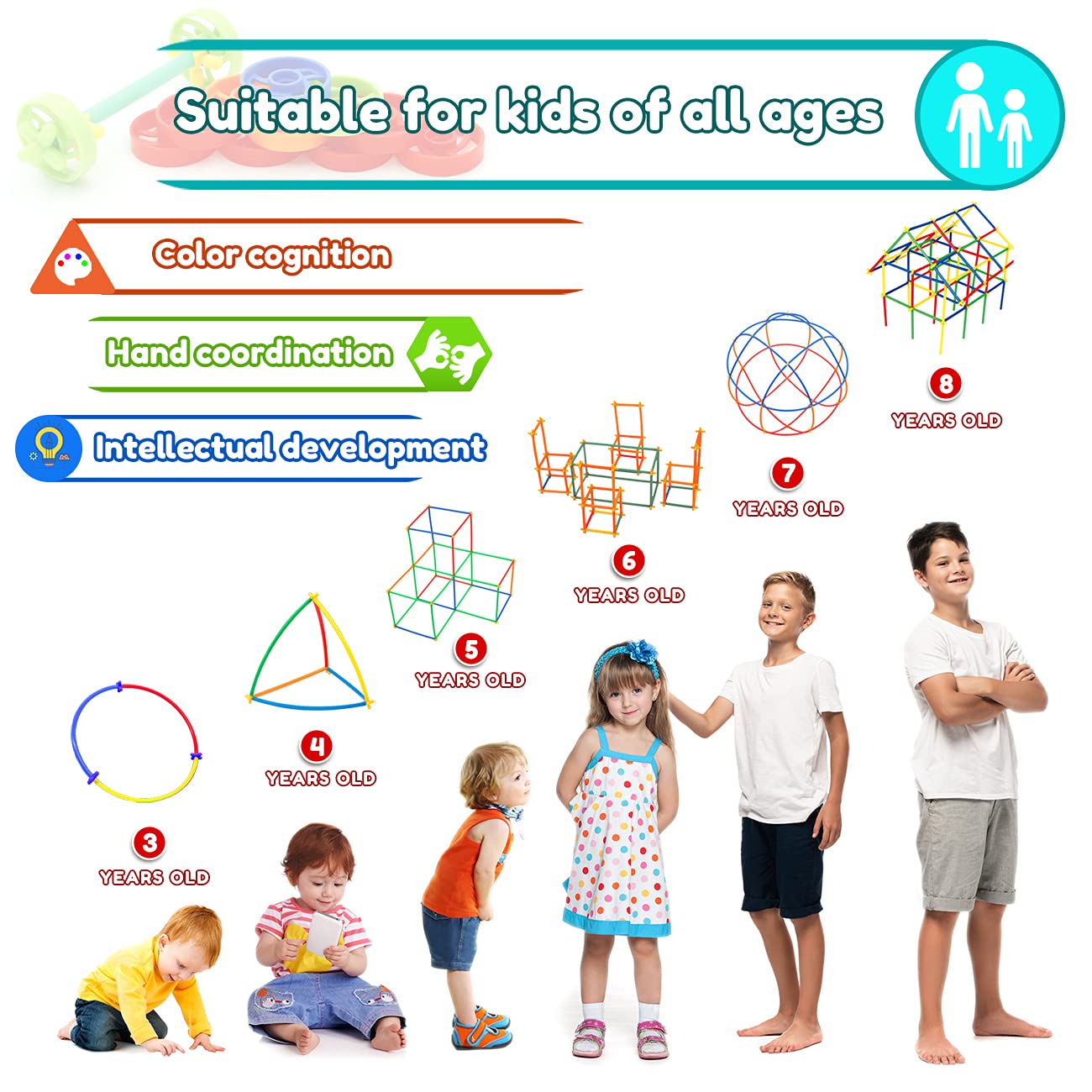 600Pcs STEM Building Straw Constructor Toy Set